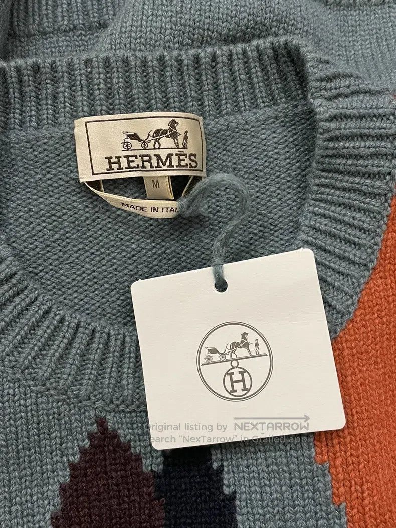 Hermes Hermes Blue Colorblocked Cashmere Sweater Size US M / EU 48-50 / 2 - 4 Thumbnail