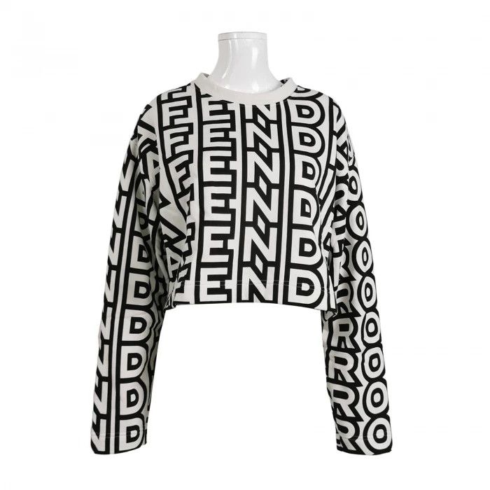 Fendi Fendi Cotton Logo Crewneck Sweatshirt M Size US M / EU 48-50 / 2 - 1 Thumbnail