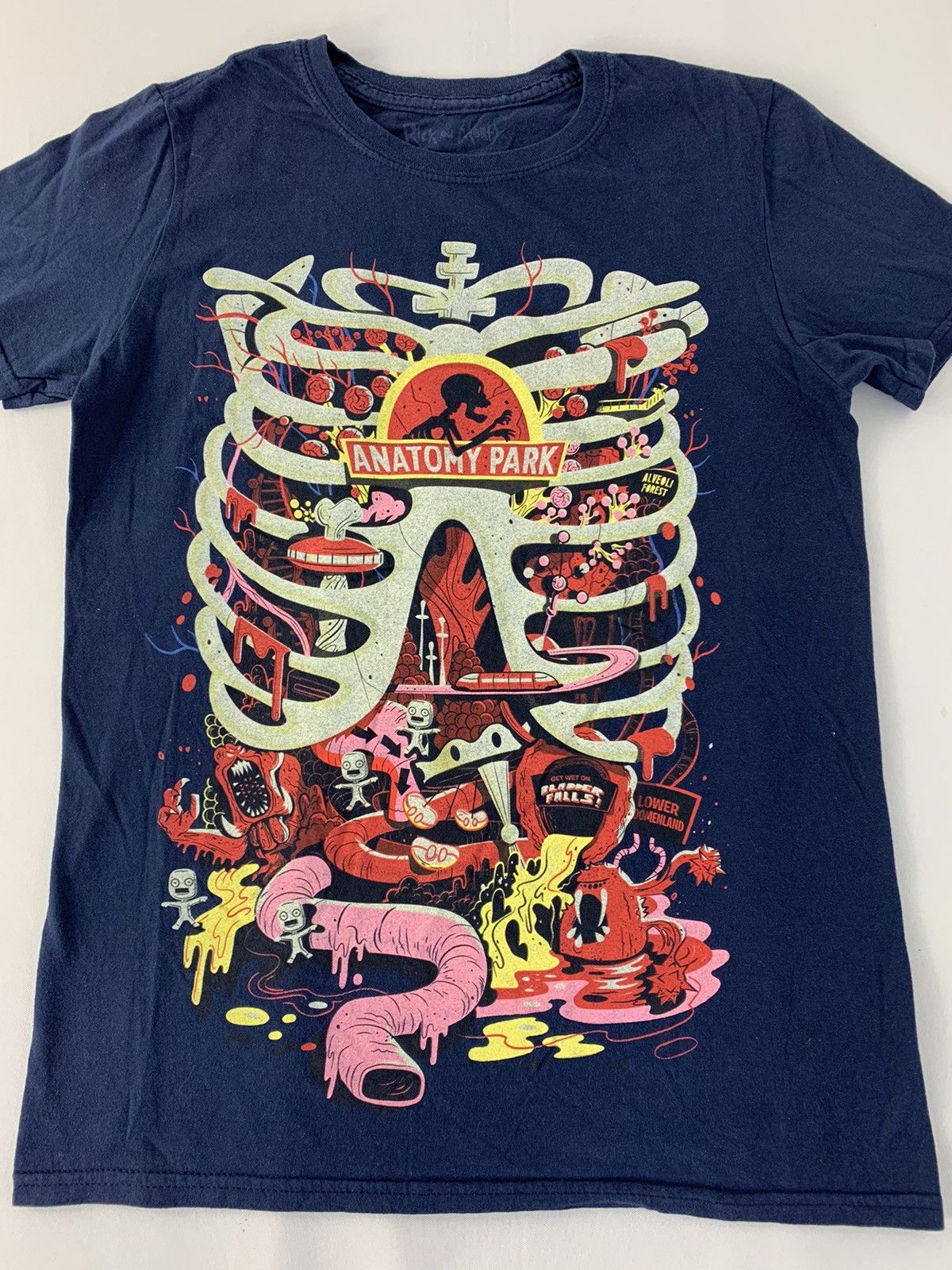 Vintage Ricky & Morty American Sitcom Rib Bone Anatomy Screen Tee Size US S / EU 44-46 / 1 - 3 Thumbnail