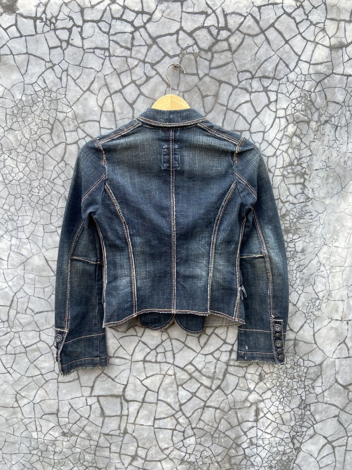Marithe + Francois Girbaud 2000s Marithe Francois Girbaud AvantGarde Denim Jacket Jeans Size S / US 4 / IT 40 - 5 Thumbnail