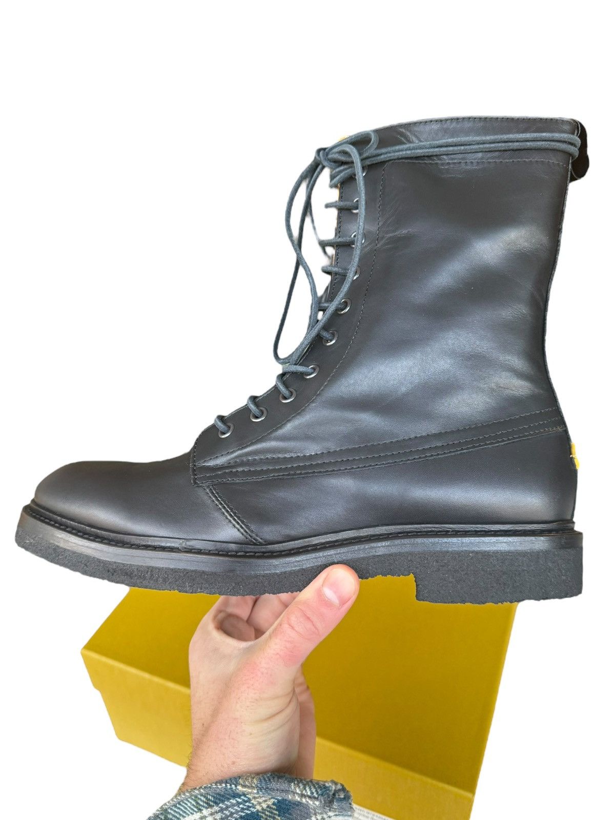 Rhude Combat Boot Matte Italian Leather (Black) Size US 9 / EU 42 - 4 Thumbnail