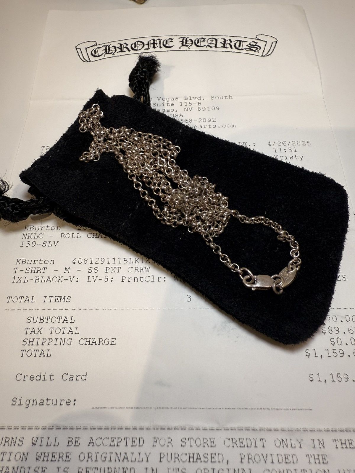 Chrome hearts roll chain 30inch