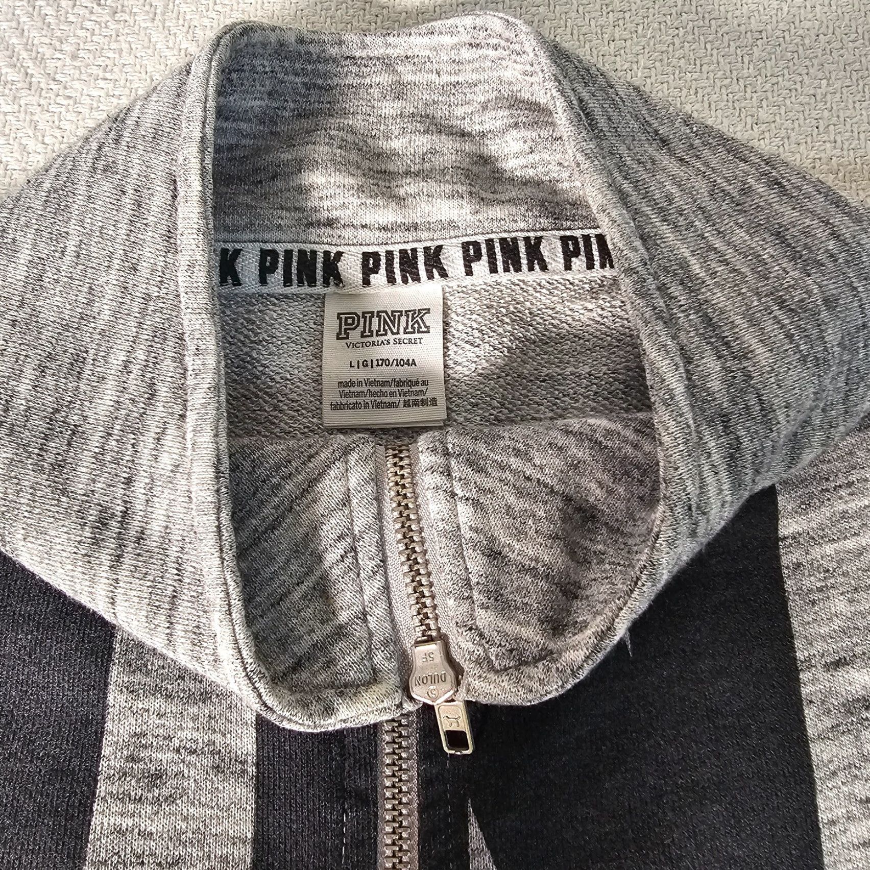 Victoria's Secret Victoria's Secret PINK Sweatshirt Half Zip Mockneck Logo Marl Size L Womens Gray Size L / US 10 / IT 46 - 6 Thumbnail