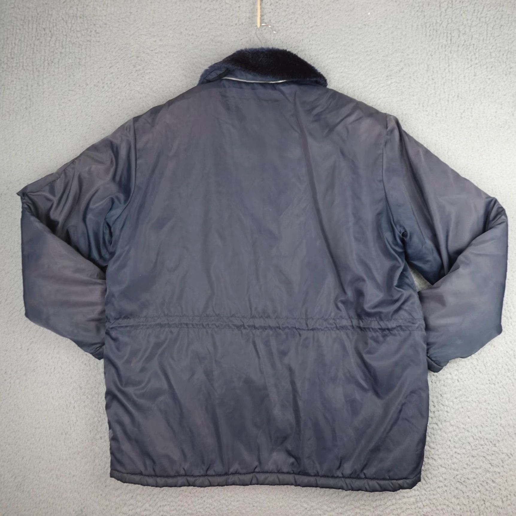 Sears VINTAGE Sears Bomber Jacket Mens XLTall Navy Fur Trim Full Zip 80s Outdoor Workwear Size US XL / EU 56 / 4 - 3 Thumbnail