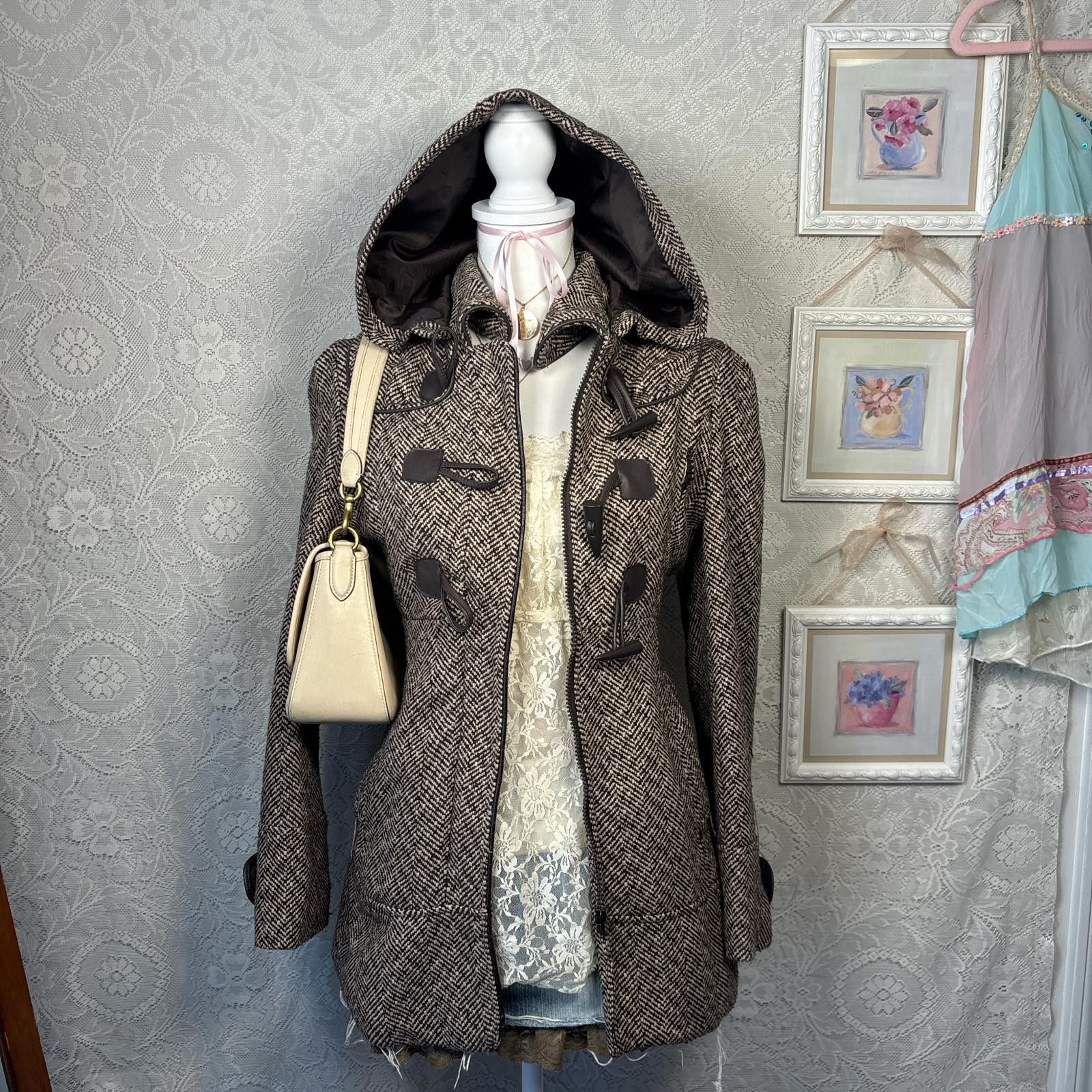 Other vintage wool 2000s brown tweed coat Size M / US 6-8 / IT 42-44 - 1 Thumbnail