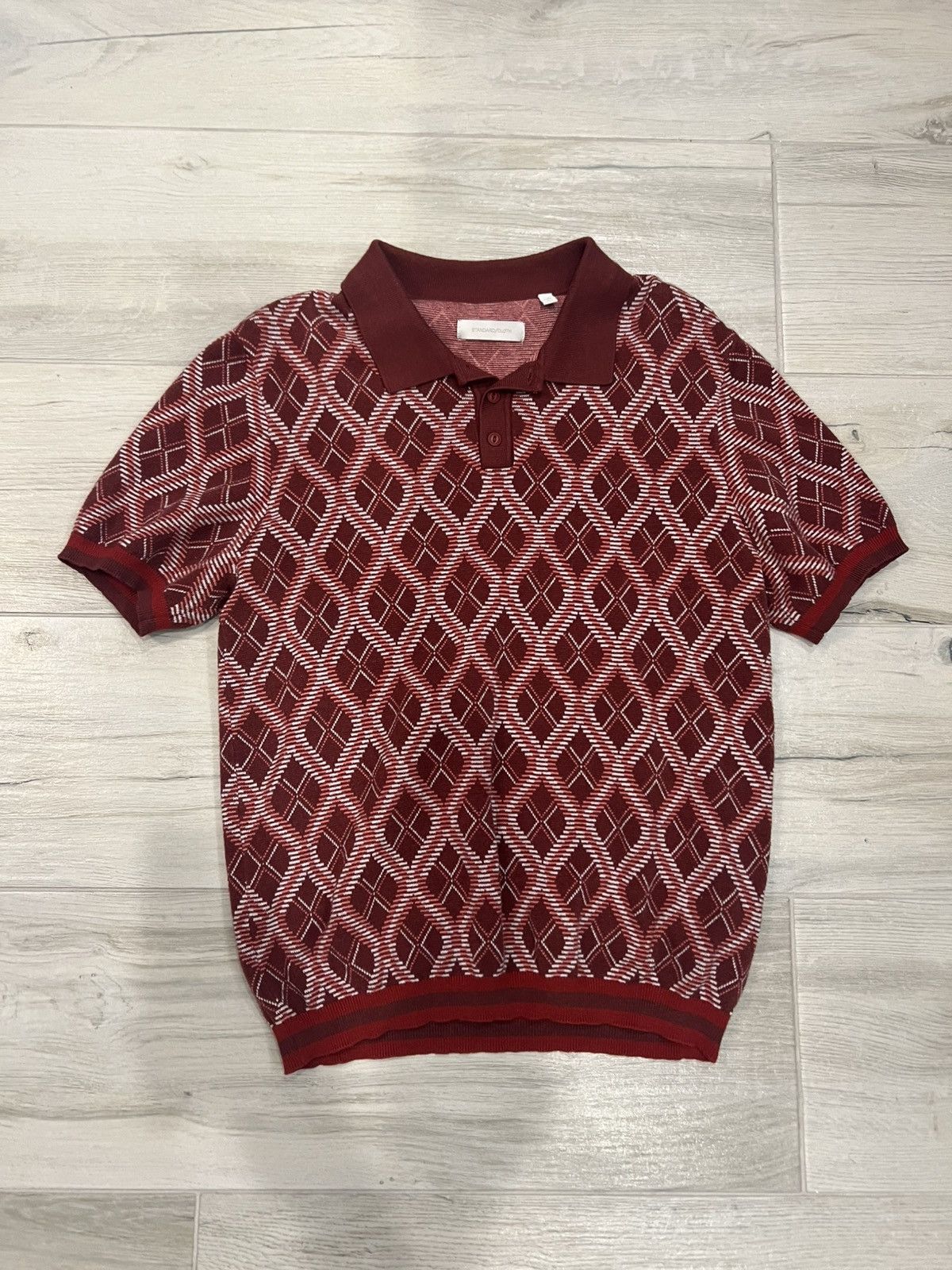 Standard Cloth Red Knit Polo Size US L / EU 52-54 / 3 - 1 Thumbnail