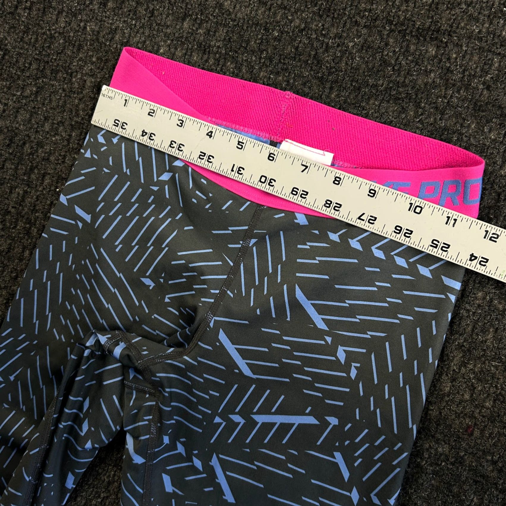 Nike Nike Pro Capri Pants Pedal Pushers ¾ Cropped Blue Pink S Women's M Geometric Elastic Waist Running Yoga 589023 Pro Nike Pro Pants Capris Size 32" / US 10 / IT 46 - 7 Thumbnail