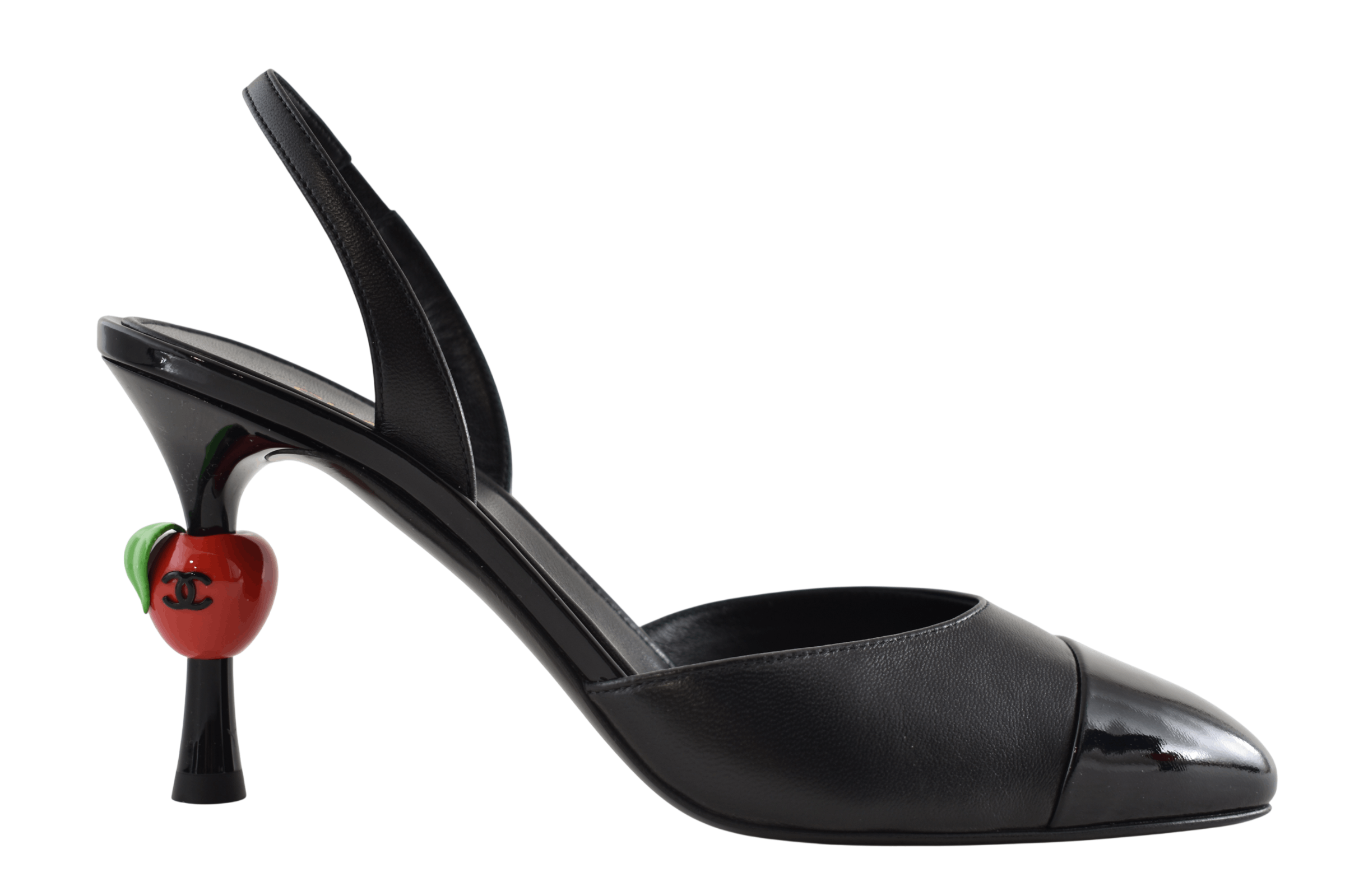 Chanel 26A Blazy Red Apple Sling CC Logo Slingback Heel Pump 39 Size US 9 / IT 39 - 1 Thumbnail