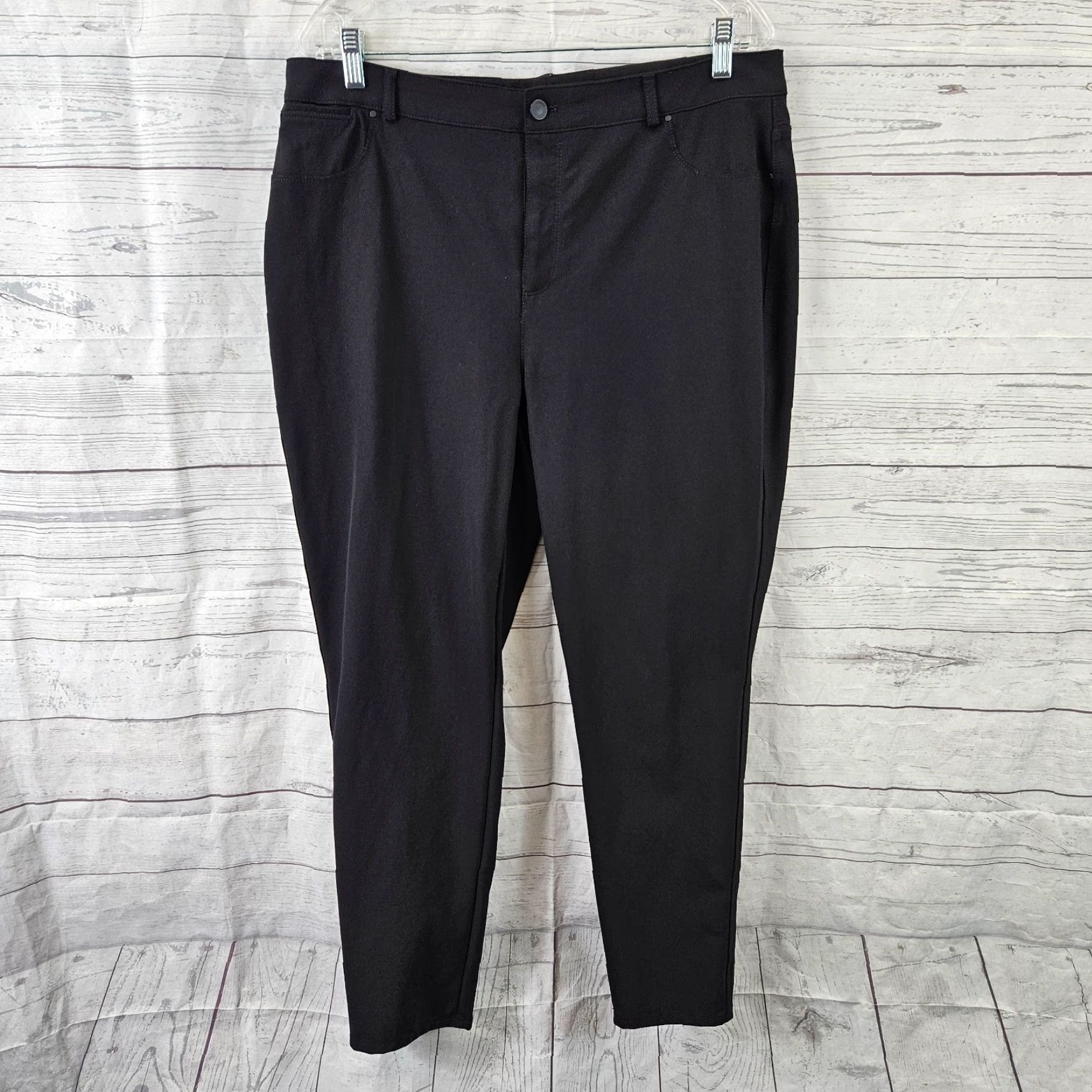 Vintage VINTAGE Chico's Womens Tech Stretch Slim Ankle Pants Sz 14 Black High Rise Womens Slim Ankle Stretch Nylon Spandex 18" Waist 28" Inseam 11.5" Rise Size 36" / US 14 / IT 50 - 2 Thumbnail