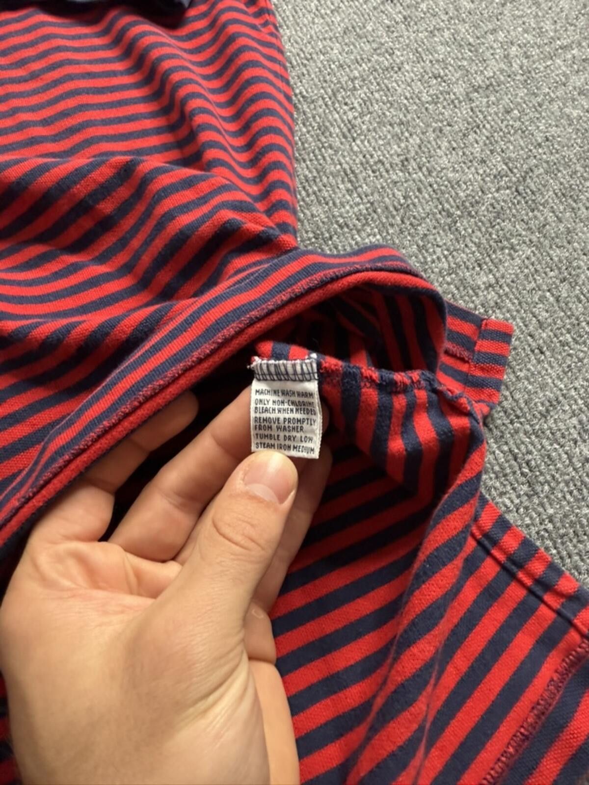 Polo Ralph Lauren Vintage 90s Polo Ralph Lauren Striped Red/Navy Polo Shirt Size US XXL / EU 58 / 5 - 4 Thumbnail