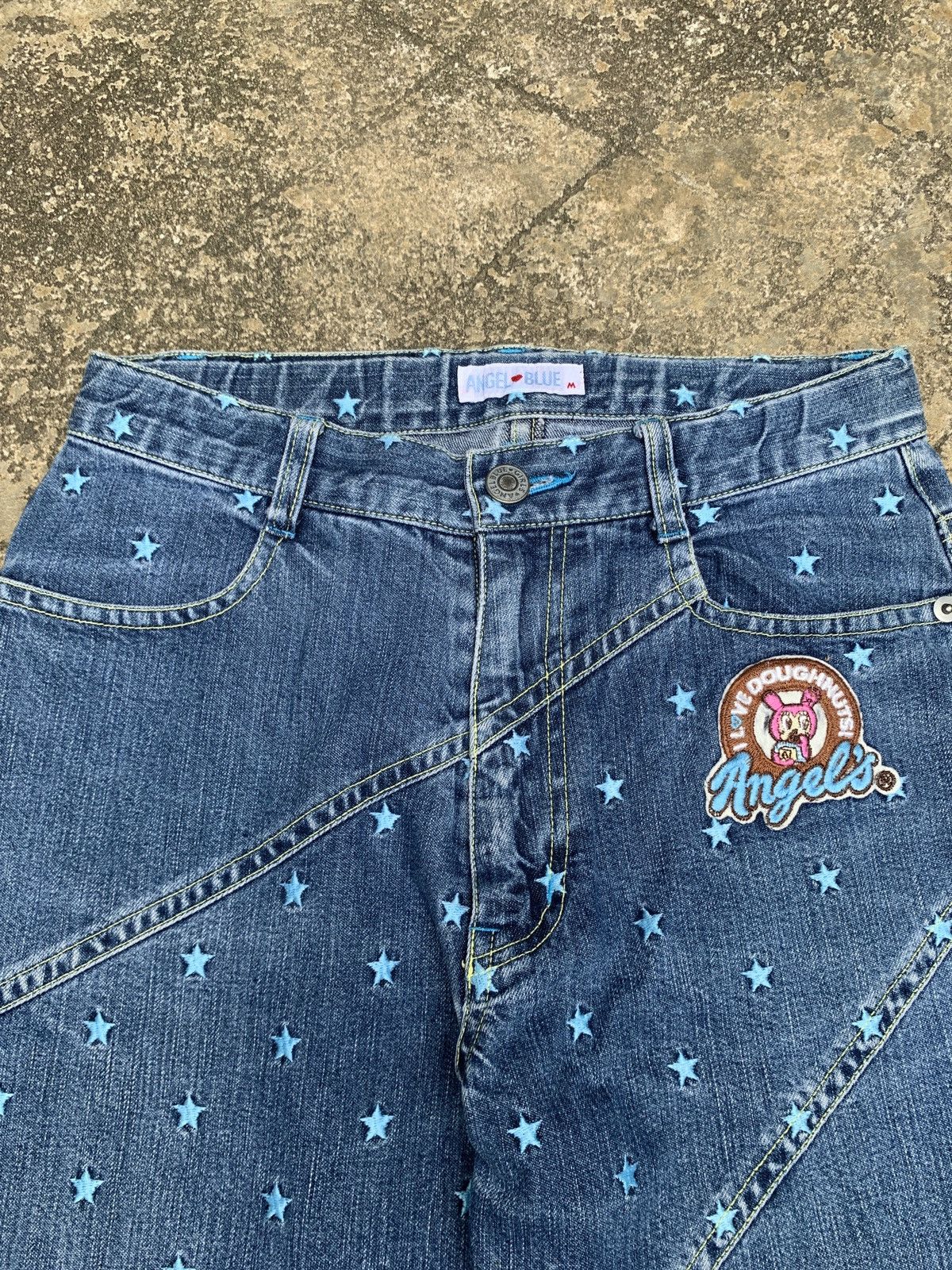 Angel Blue × Japanese Brand 2000s Angel Blue Japan Starts Dot Spell Out Embroidery Jeans Size 26" / US 2 / IT 38 - 3 Thumbnail