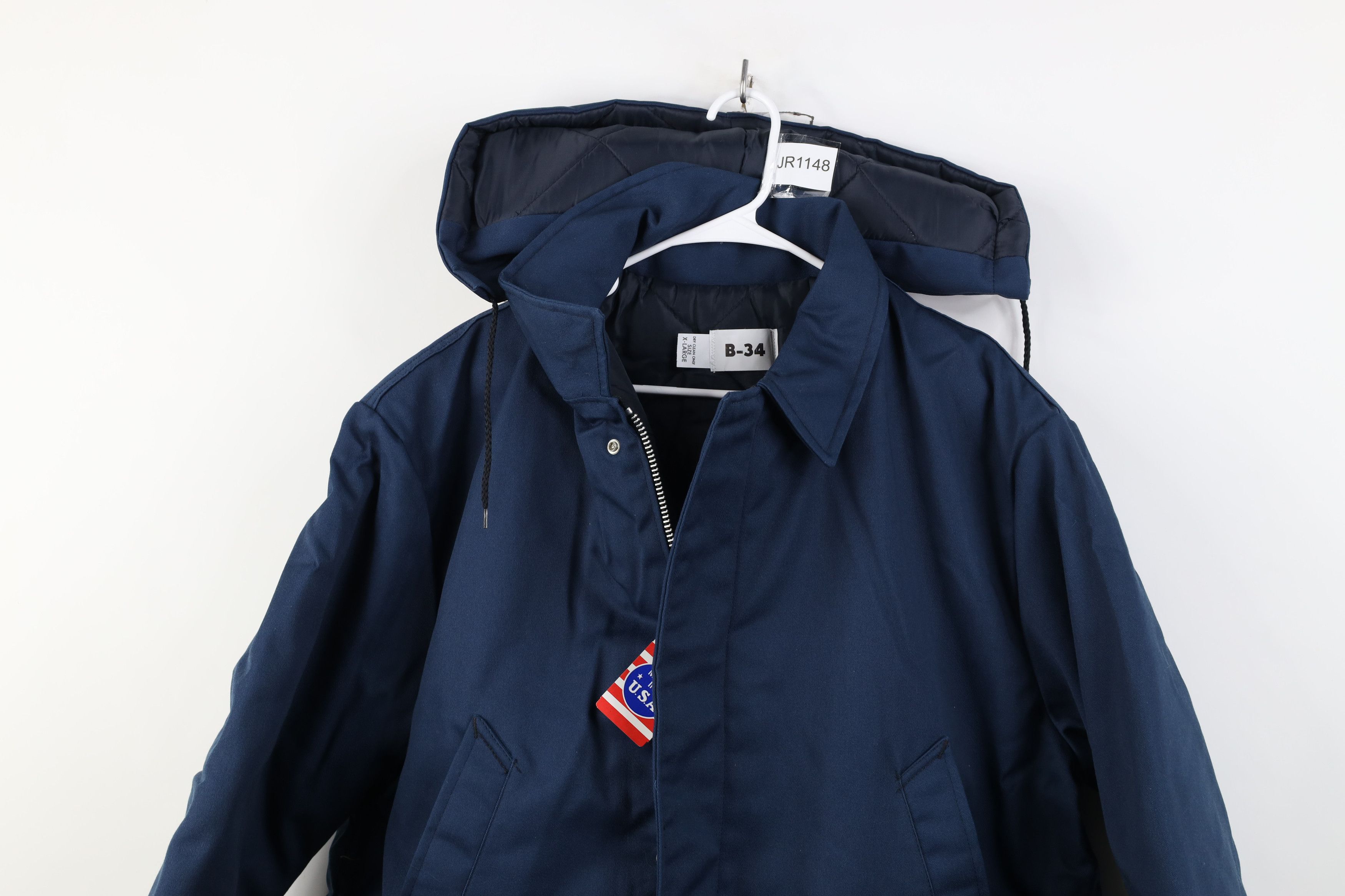 Vintage Deadstock Vintage 90s Military Puffer Hooded Jacket Blue USA Size US XL / EU 56 / 4 - 2 Thumbnail