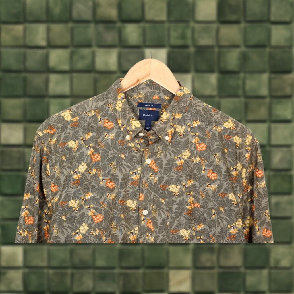 Gant GANT Micro Garden Print Shirt Men L Regular Long Sleeve VR2808 Size US L / EU 52-54 / 3 - 1 Thumbnail