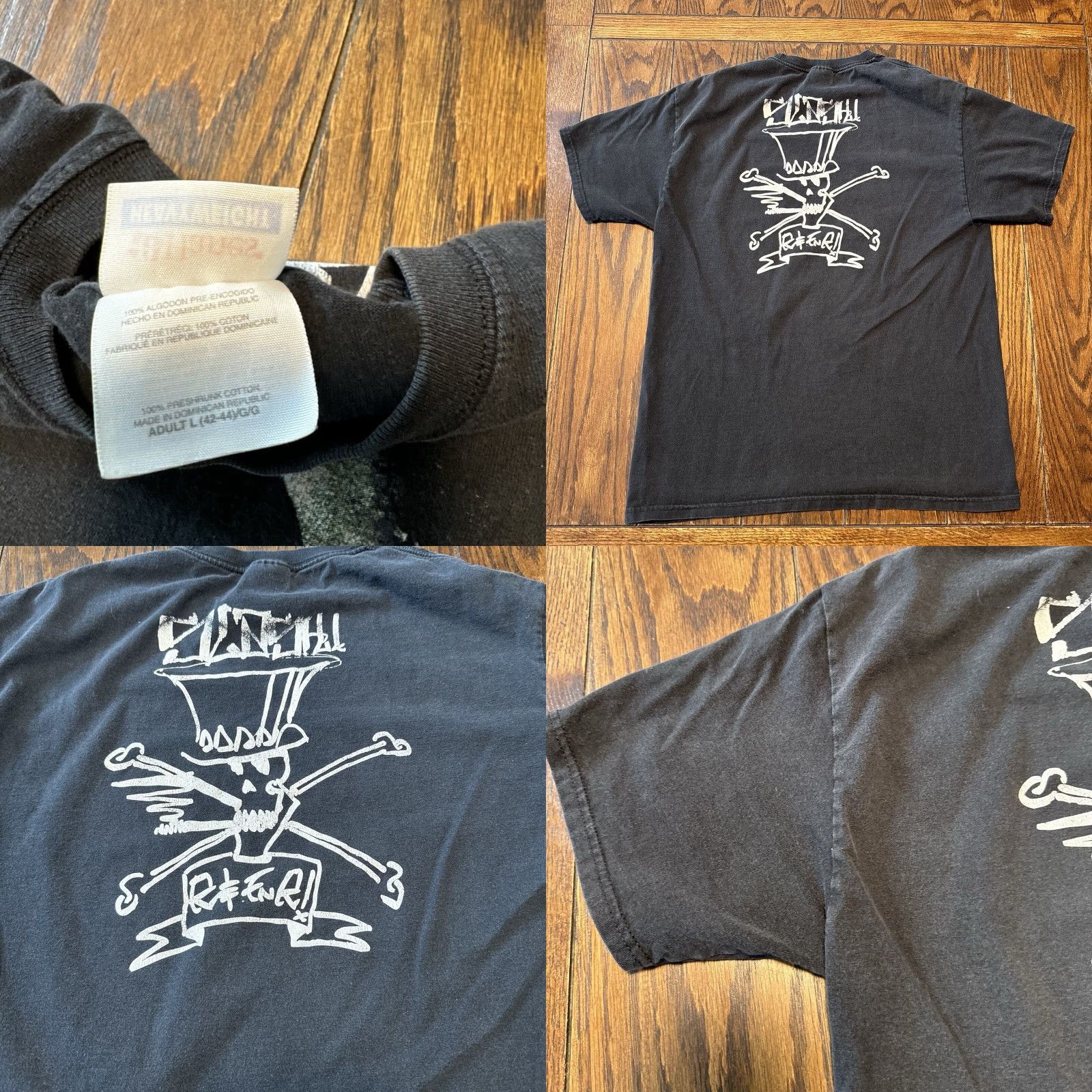 Hanes VINTAGE Hanes Slash Guns & Roses R&FN'R T Shirt Large L Men Crew Neck Graphic Tee Rock N Roll Black Cotton Short Sleeve Size US L / EU 52-54 / 3 - 8 Thumbnail