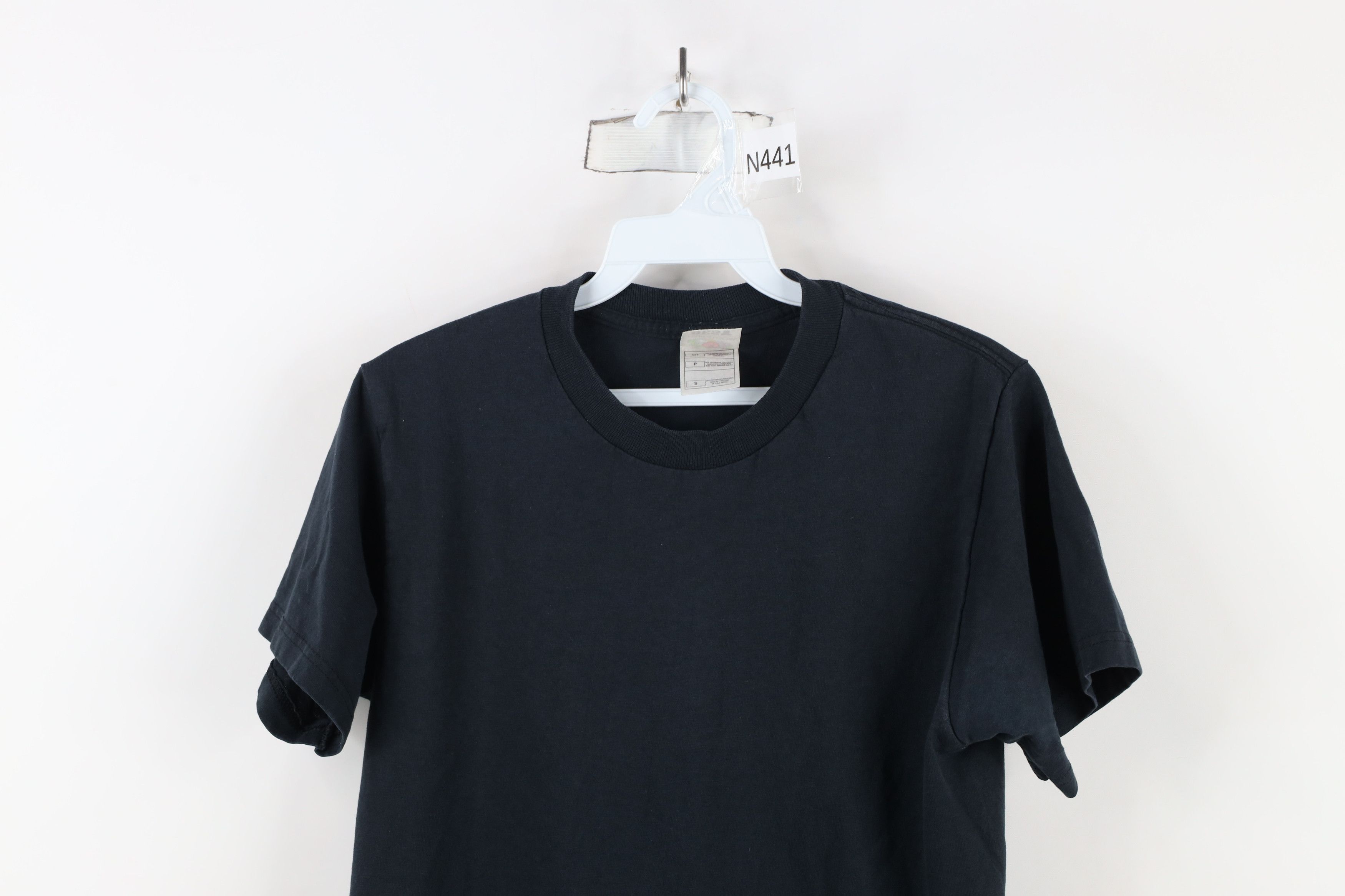 Vintage Vintage 90s Streetwear Blank Short Sleeve T-Shirt Black Size US S / EU 44-46 / 1 - 2 Thumbnail