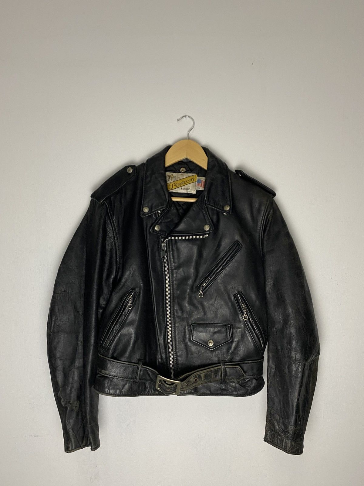 Schott Rare Vintage 80s Schott Perfecto Double Collar Size 40 Size US L / EU 52-54 / 3 - 8 Thumbnail