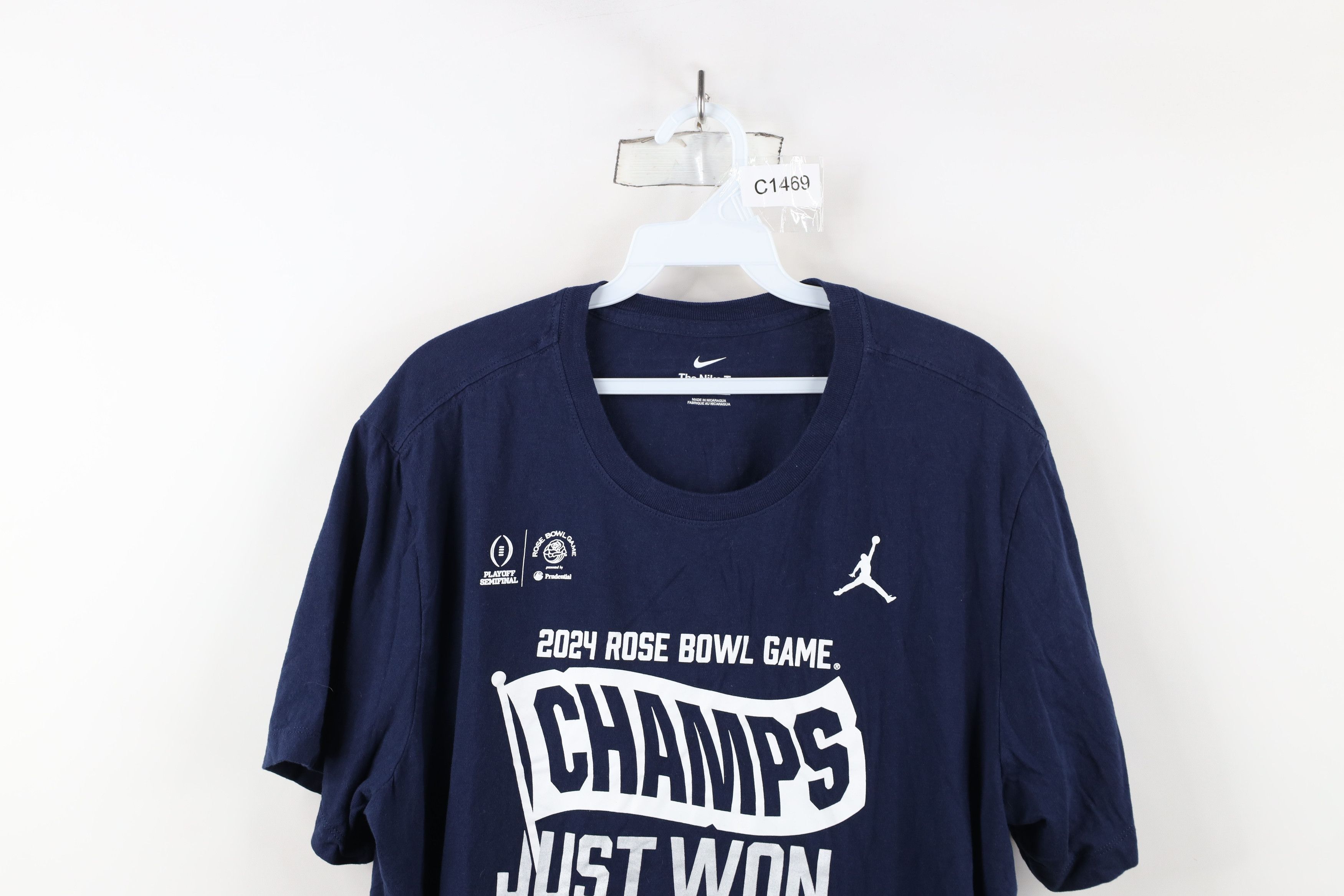 Nike × Vintage Nike Air Jordan Bowl University of Michigan Football T-Shirt Size US XL / EU 56 / 4 - 2 Thumbnail