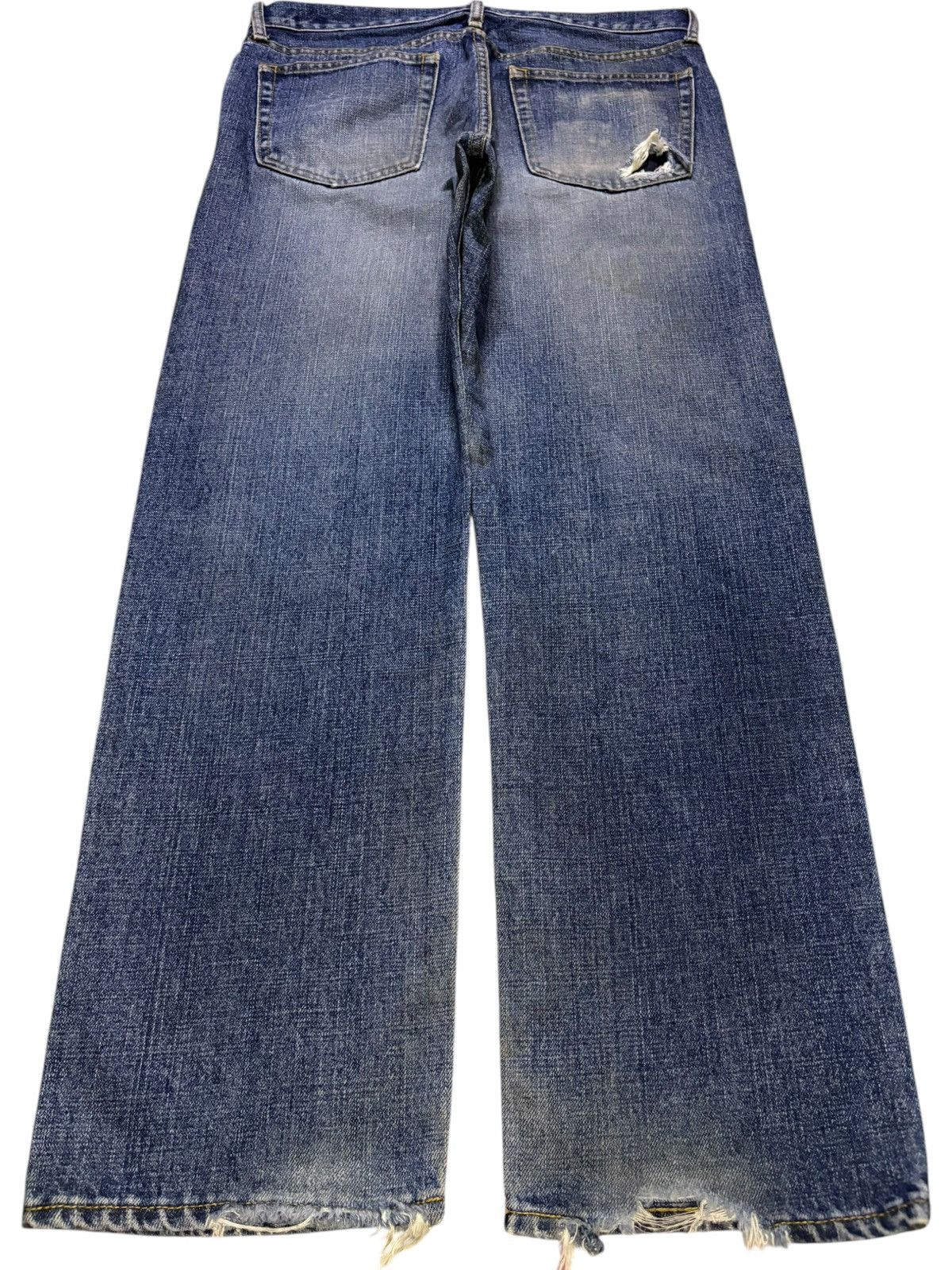 Japanese Brand Vintage Japanese Brand Mud Wash Distressed Loose Jeans Size US 33 - 2 Thumbnail