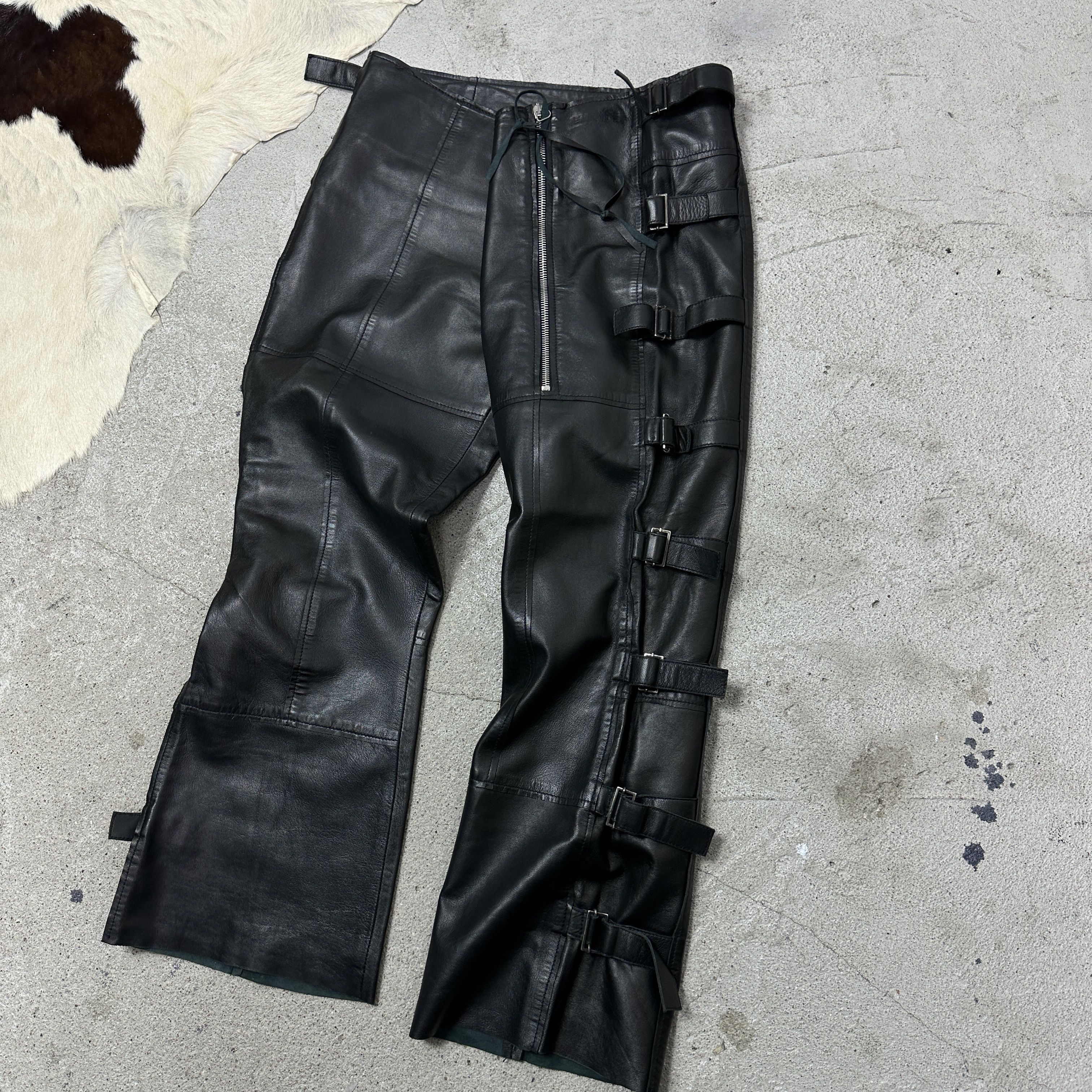 J.Lindeberg Vintage Avant Garde Lindeberg Leather Capri Sample Pants Size 29" - 9 Thumbnail