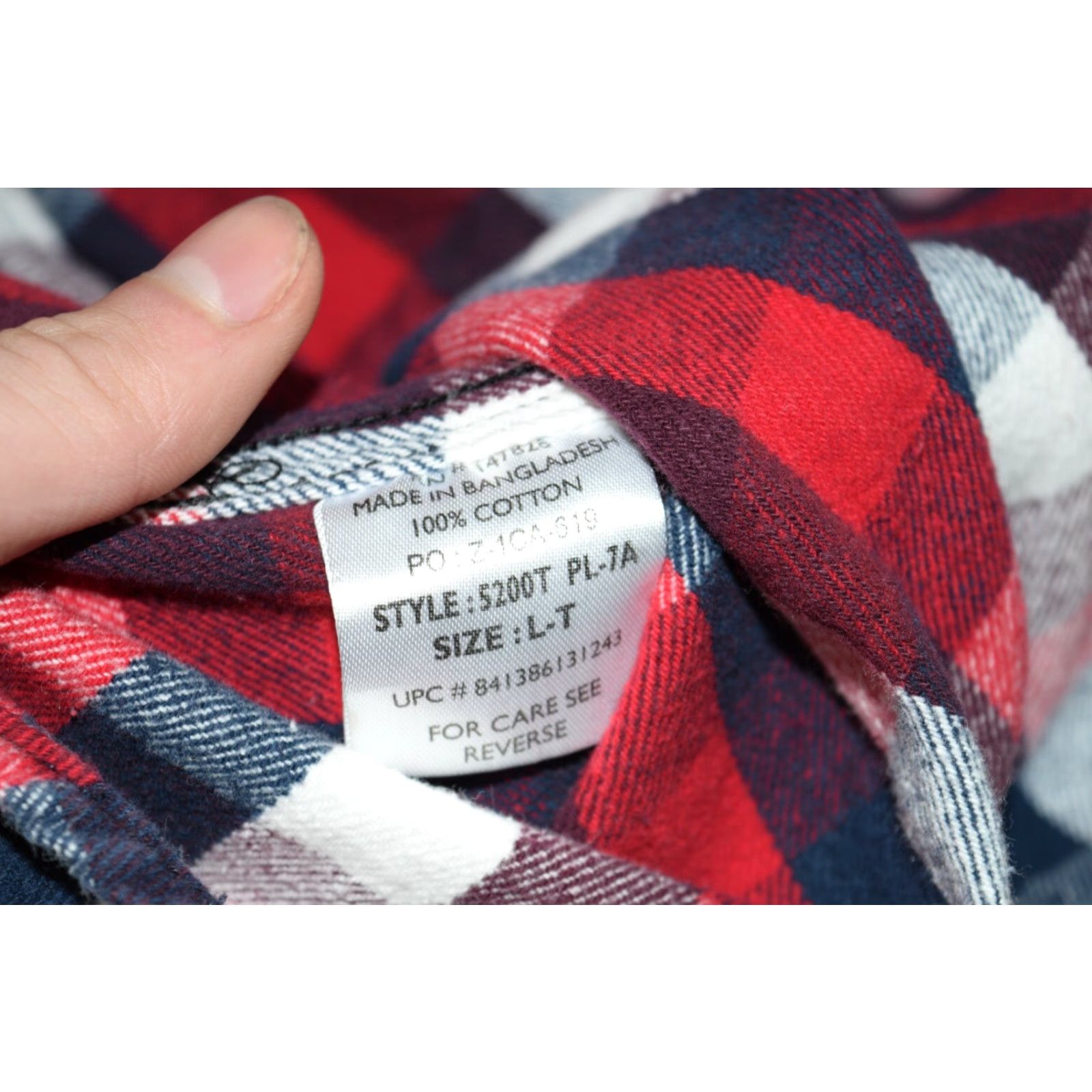Vintage FIVE BROTHER HEAVYWEIGHT PLAID FLANNEL SHIRT BUTTON-UP RED WHITE BLUE LT MENS Size US L / EU 52-54 / 3 - 5 Thumbnail