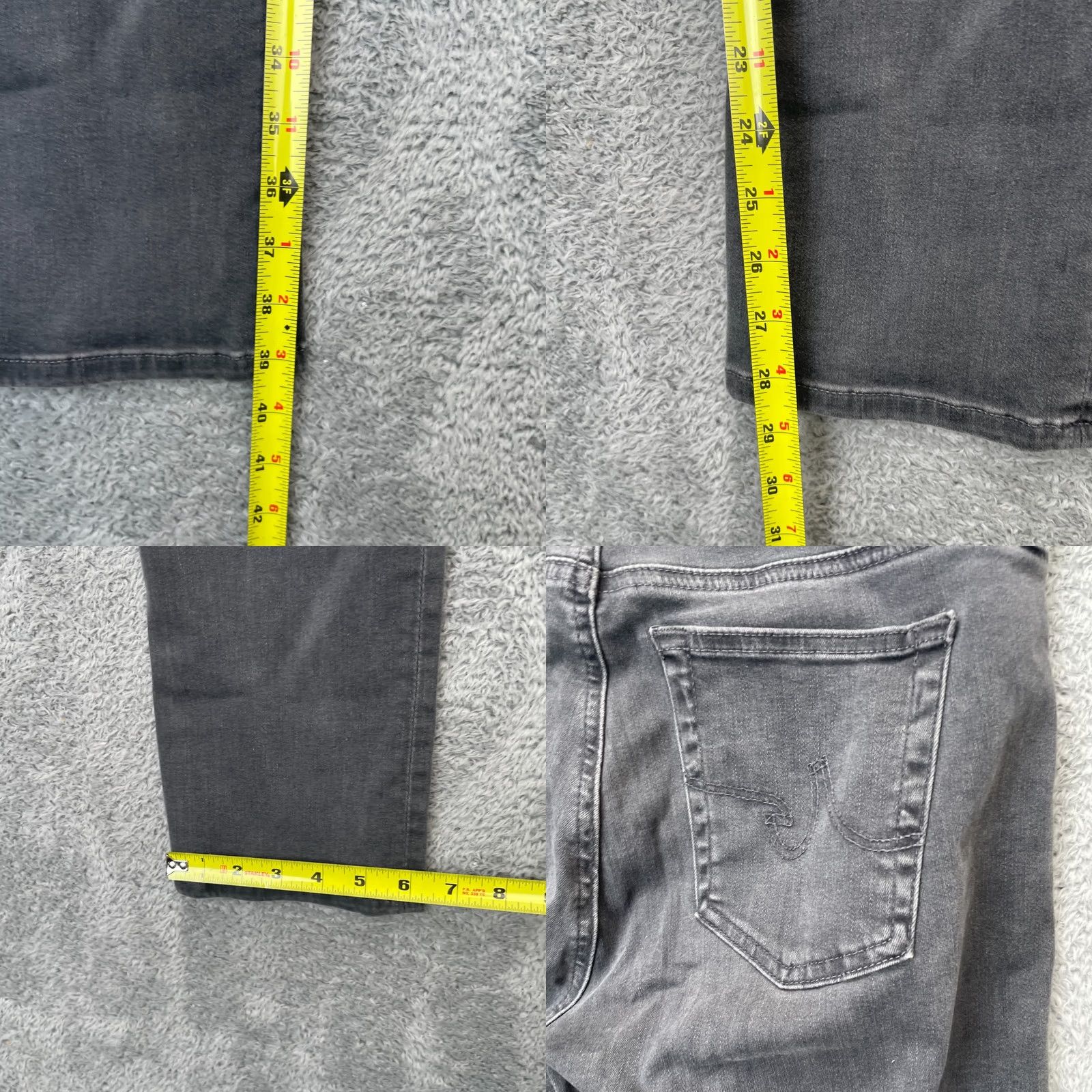 Vintage AG Adriano Goldschmied Jeans Womens 29R Gray Skinny Denim High Rise Stretch Leather? No Size 30" / US 8 / IT 44 - 8 Thumbnail