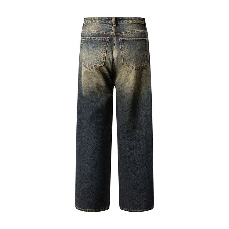 Japanese Brand × Jean Men's loose all-match distressed gradient washed jeans Size US 32 / EU 48 - 2 Thumbnail