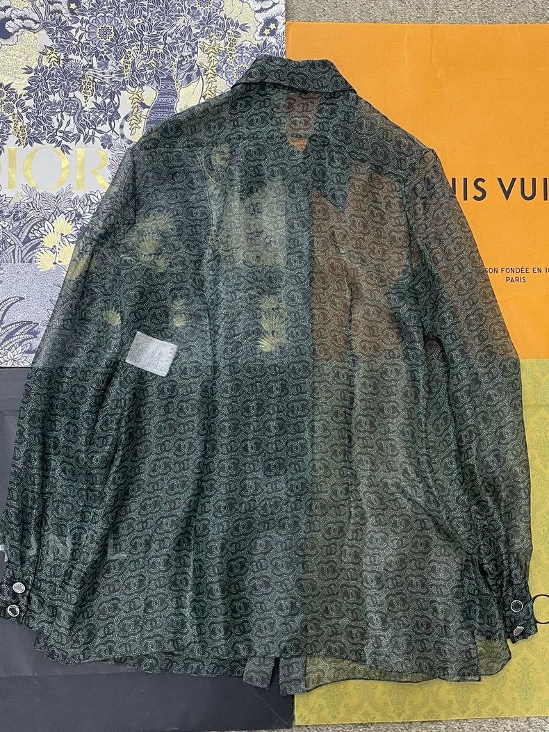 Chanel Chanel Green ink full logo silk shirt Size XS / US 0-2 / IT 36-38 - 3 Thumbnail