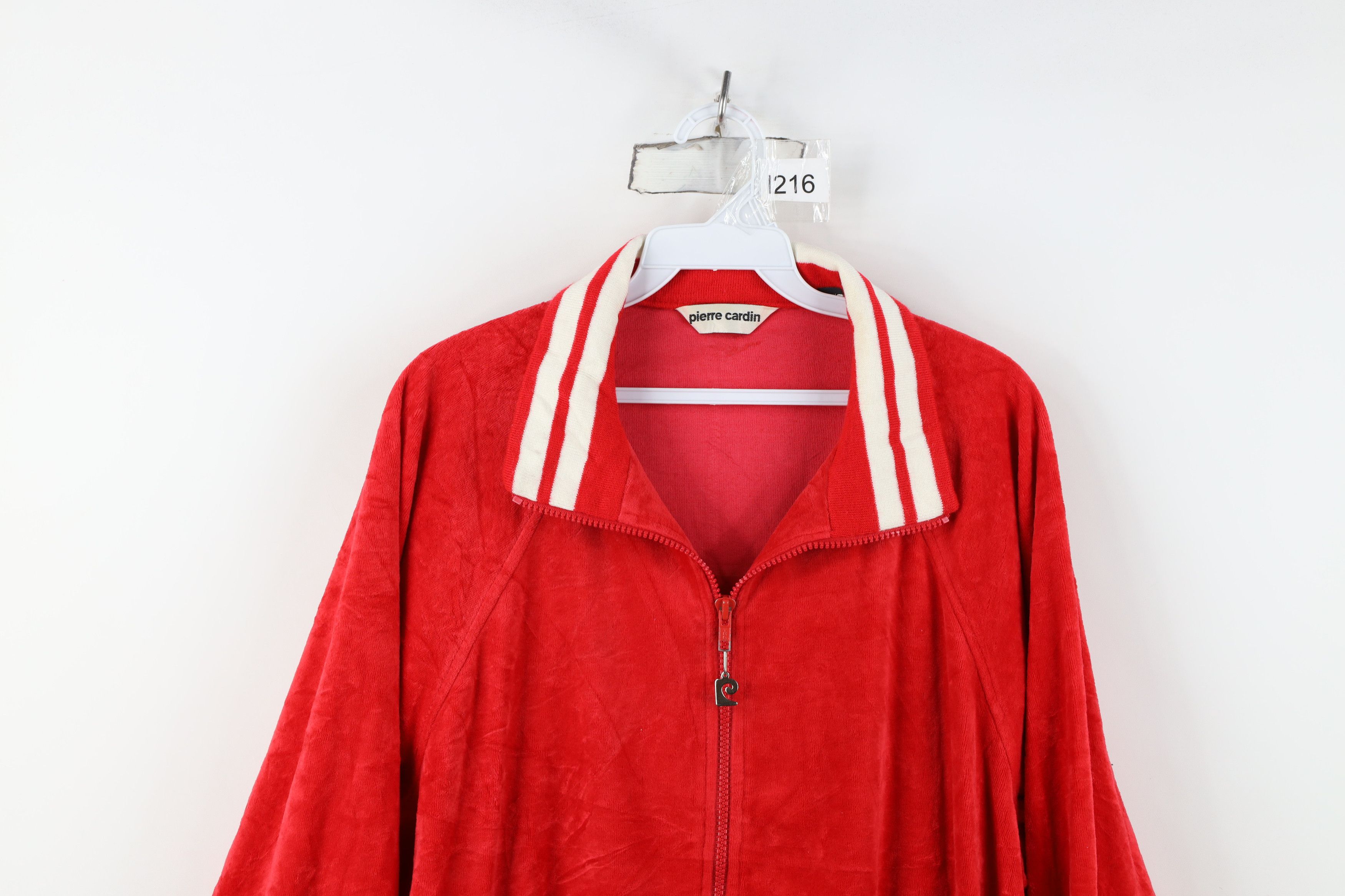 Pierre Cardin Vintage 70s Pierre Cardin Velvet Velour Track Jacket USA Size US L / EU 52-54 / 3 - 2 Thumbnail