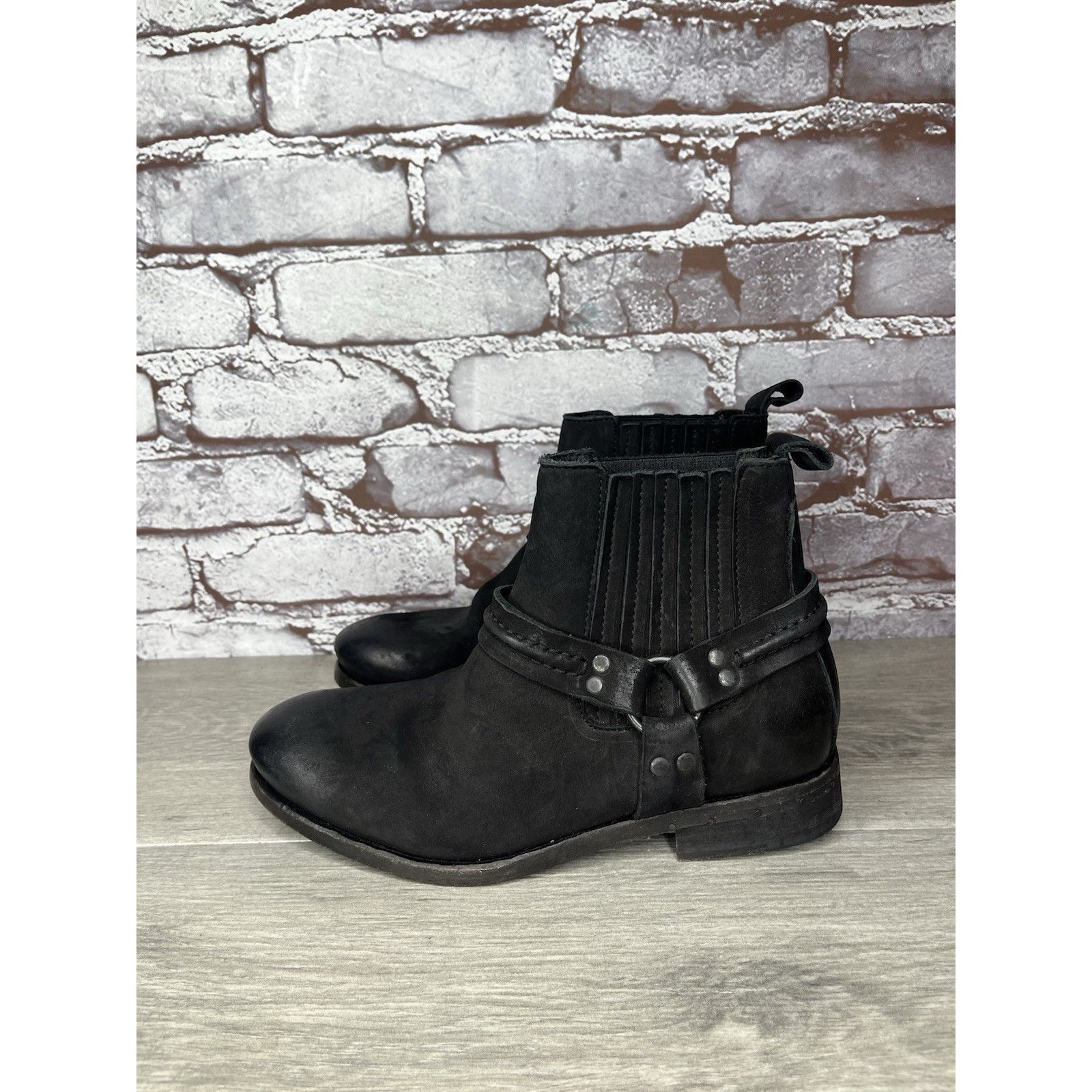 Allsaints AllSaints Italy Black Leather Harness Ankle Chelsea Boots Wo Size US 6.5 / IT 36.5 - 5 Thumbnail
