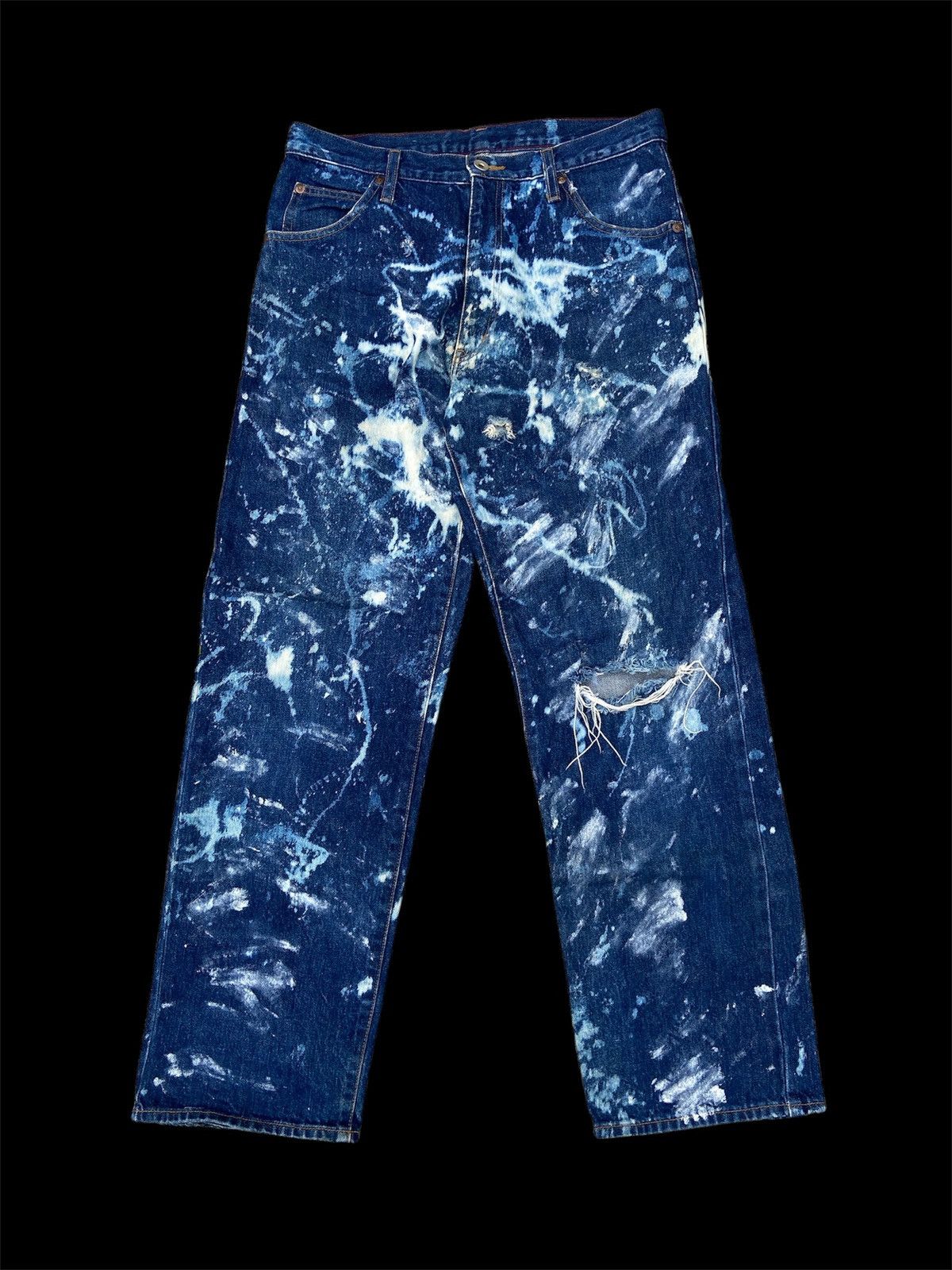 If Six Was Nine × Japanese Brand × Vintage Baggy Painted Design Crazy Denim Size US 32 / EU 48 - 1 Thumbnail
