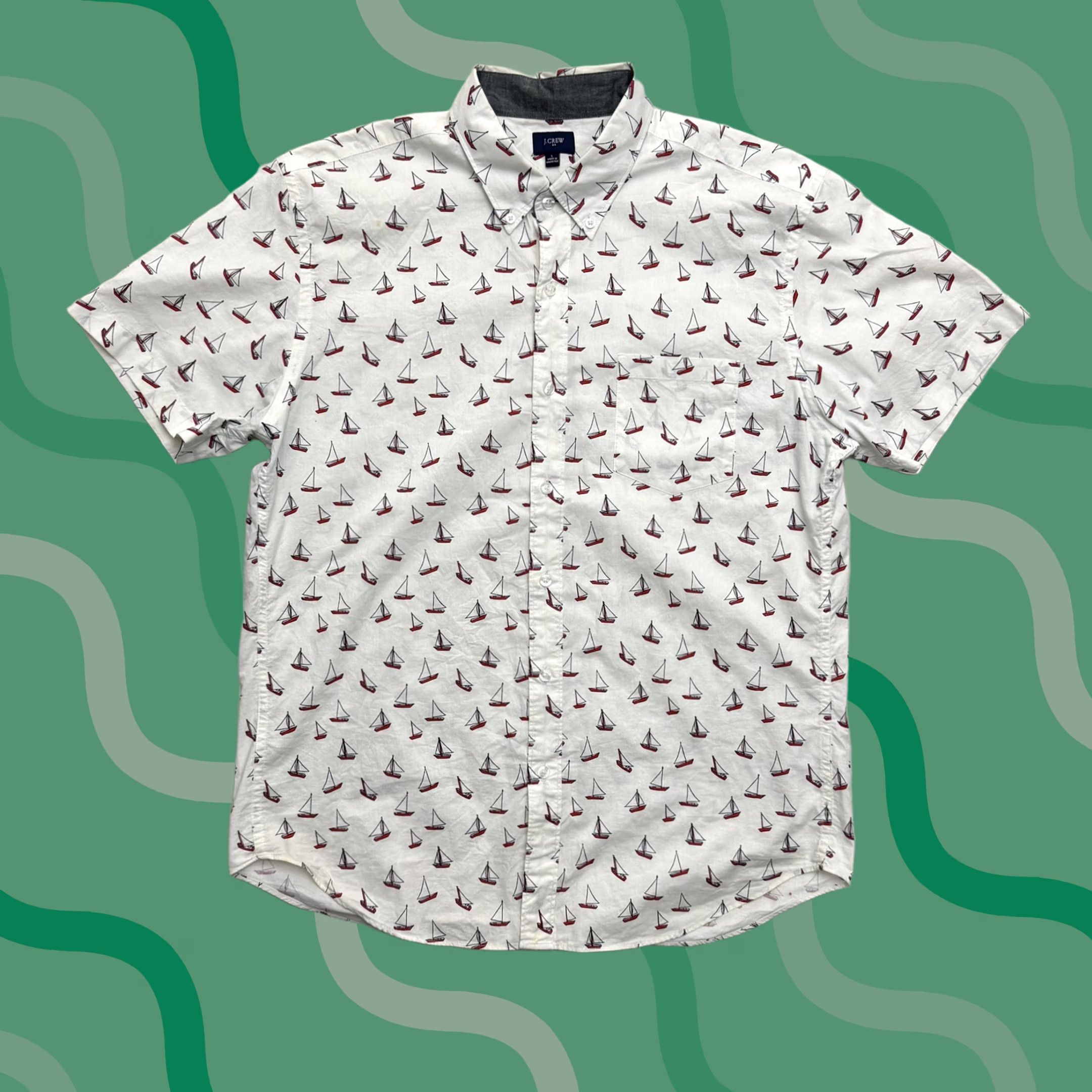 J.Crew J.Crew Shirt Mens Large White Sailboat Print Button-Down Beach Nautical AOP Shirt Shirt Mens Large White Sailboat Print Button-Down Beach Nautical AOP Size US L / EU 52-54 / 3 - 1 Thumbnail
