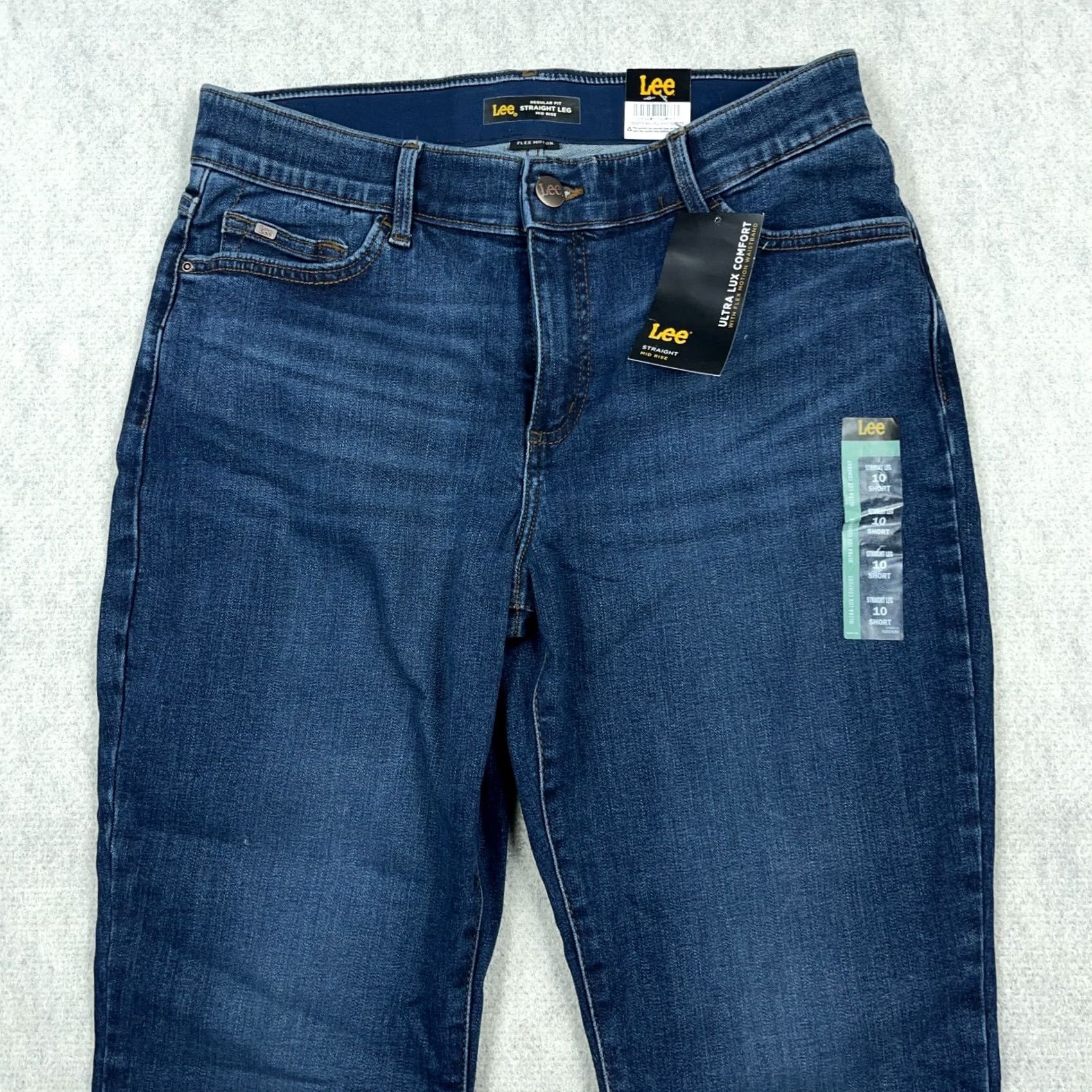 Lee Lee Jeans Women 10 Short Straight Leg Mid Rise Ultra Lux Comfort Stretch Jeans Blue 5-Pocket Denim Regular Stretch Womens 28Inseam 30Waist Vintage No Size 32" / US 10 / IT 46 - 3 Thumbnail