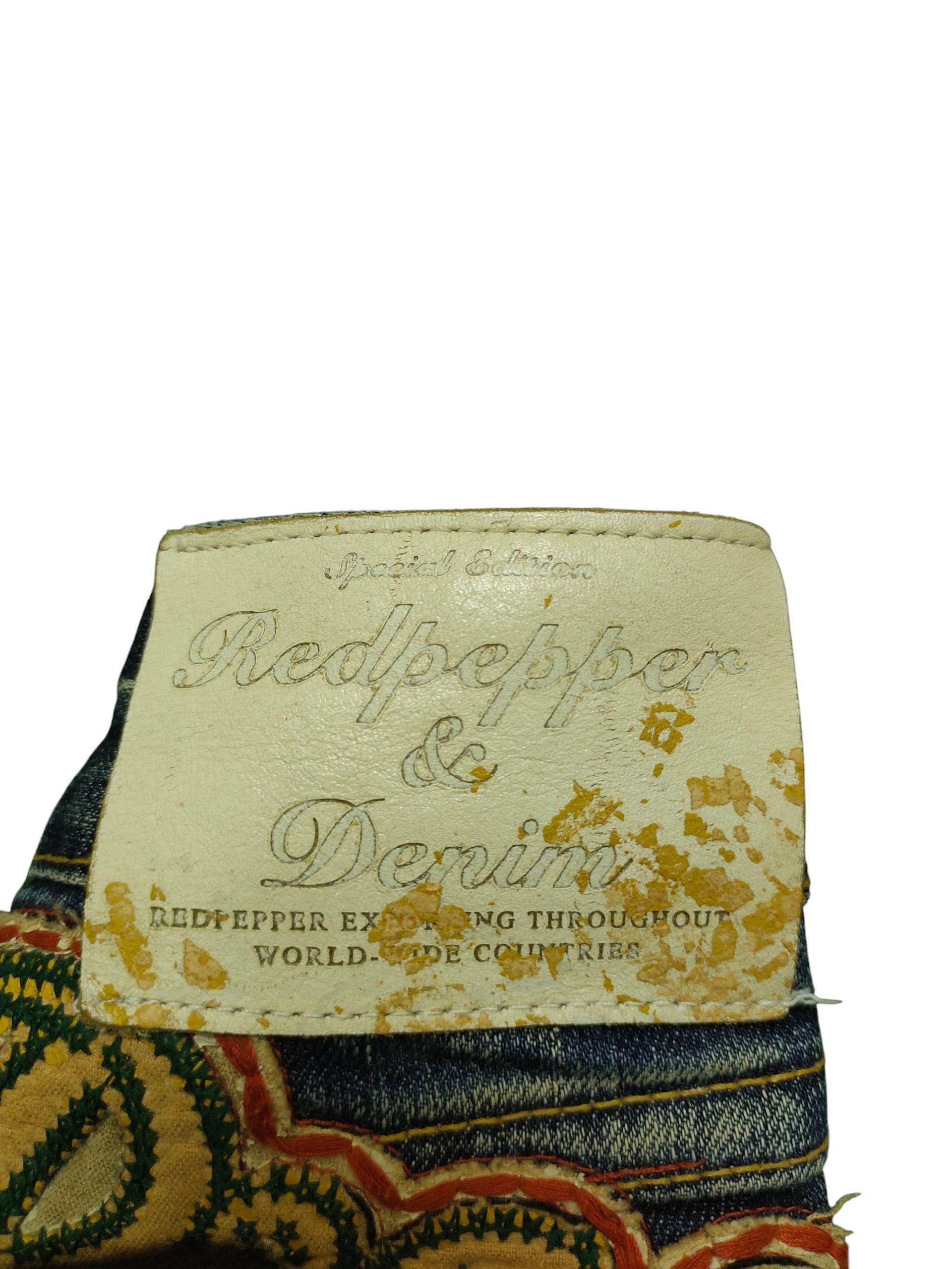 Le Grande Bleu (L.G.B.) Flare Jeans Red Pepper Embroid Distress Bootcut Low Rise Y2k Size US 27 - 11 Thumbnail
