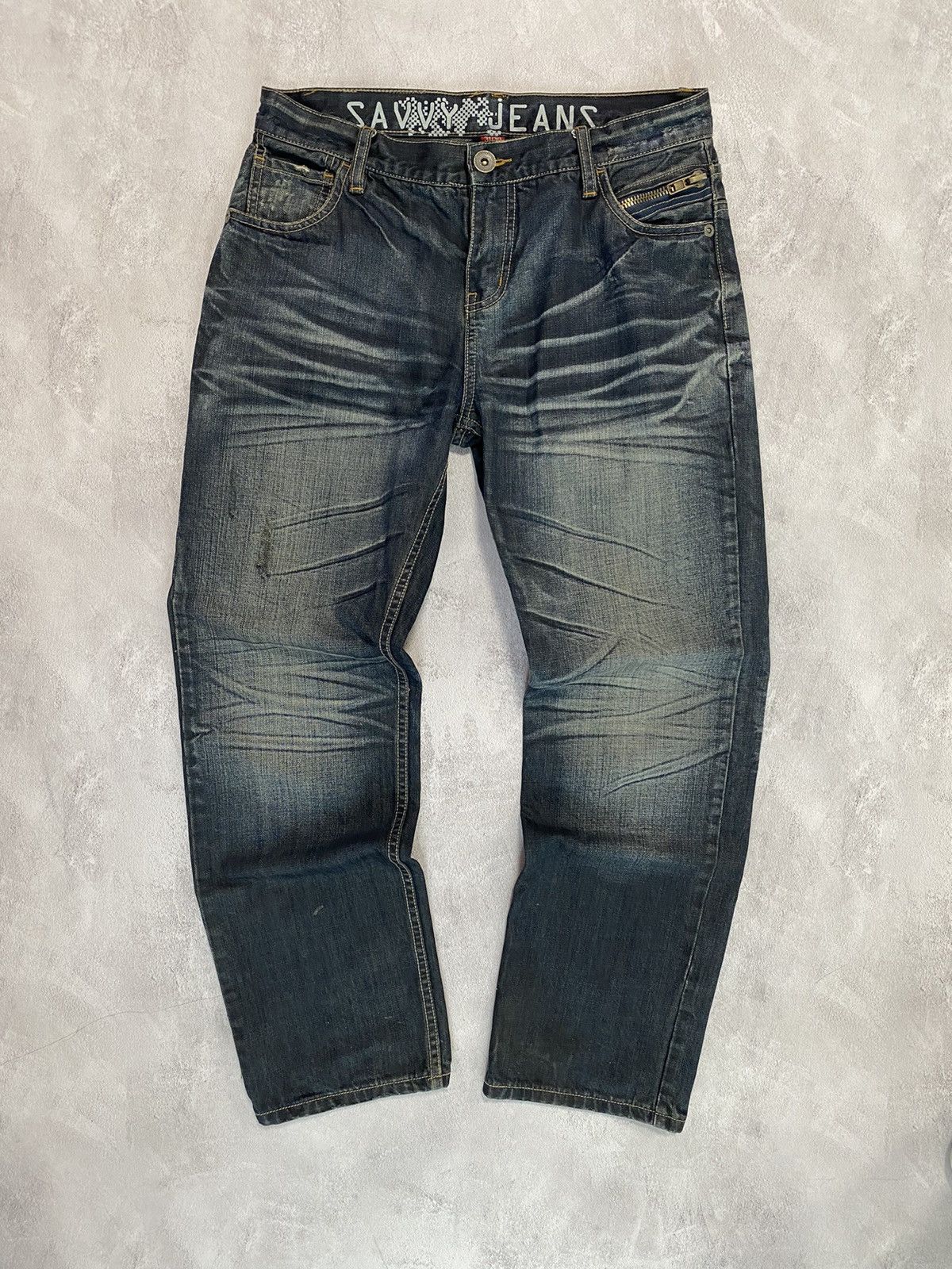Japanese Brand 💎 Vintage Rare Jeans Savvy Rock Roll Revial Size US 31 - 1 Thumbnail