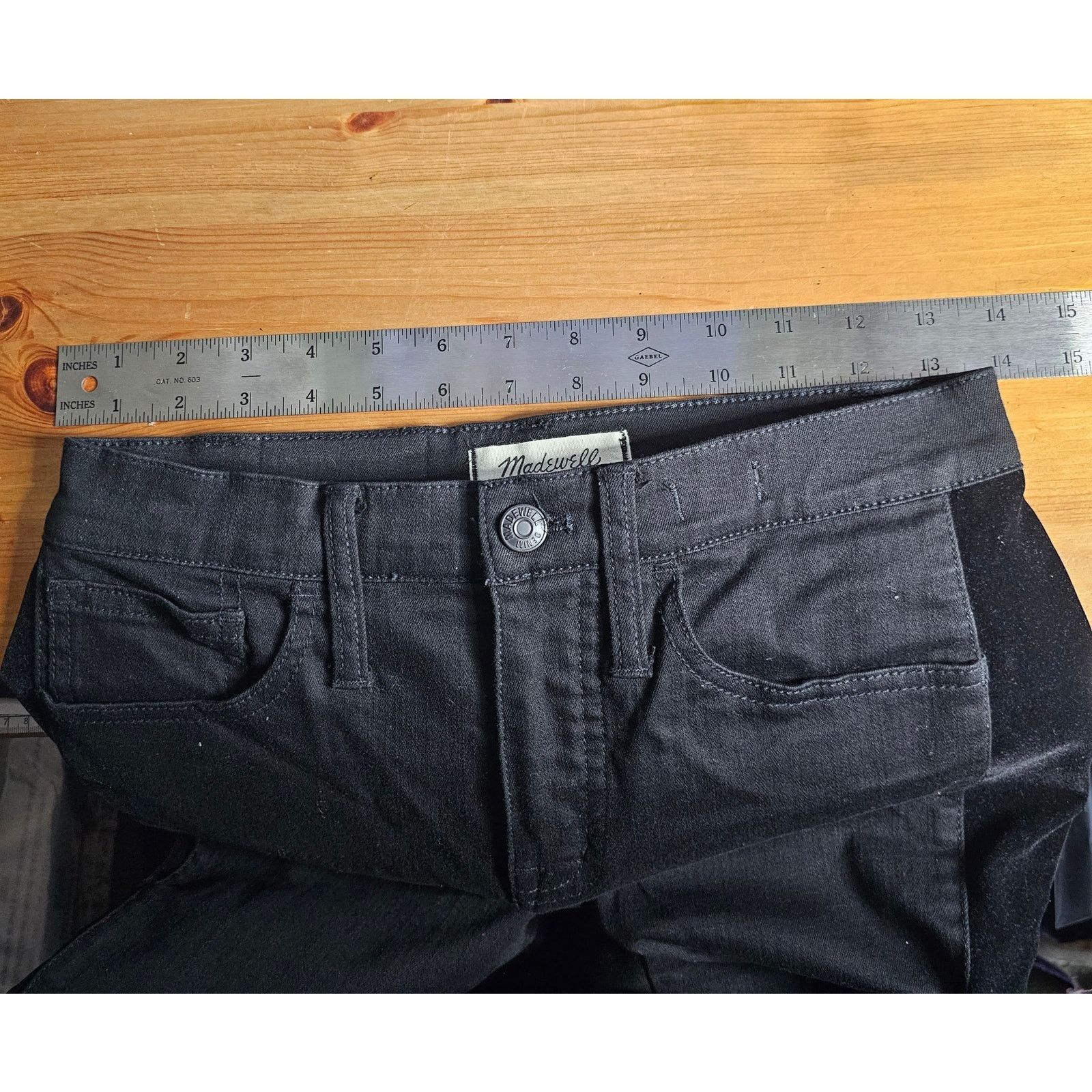 Madewell Madewell Mid-Rise Skinny Black Jeans Velvet Side Stripes 26 Size 26" / US 2 / IT 38 - 10 Thumbnail