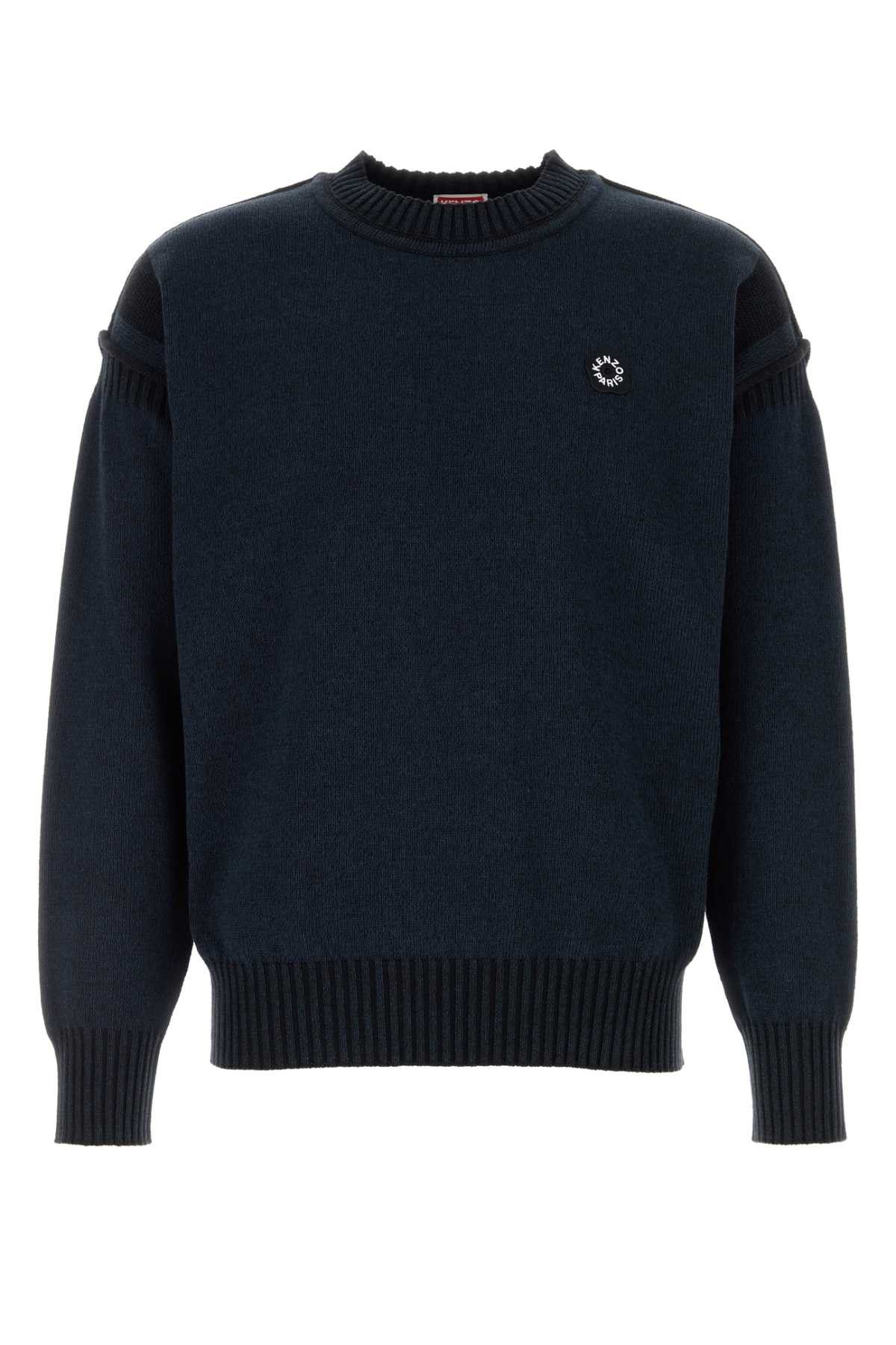 Kenzo Midnight Blue Cotton Blend Sweater Size US L / EU 52-54 / 3 - 1 Thumbnail