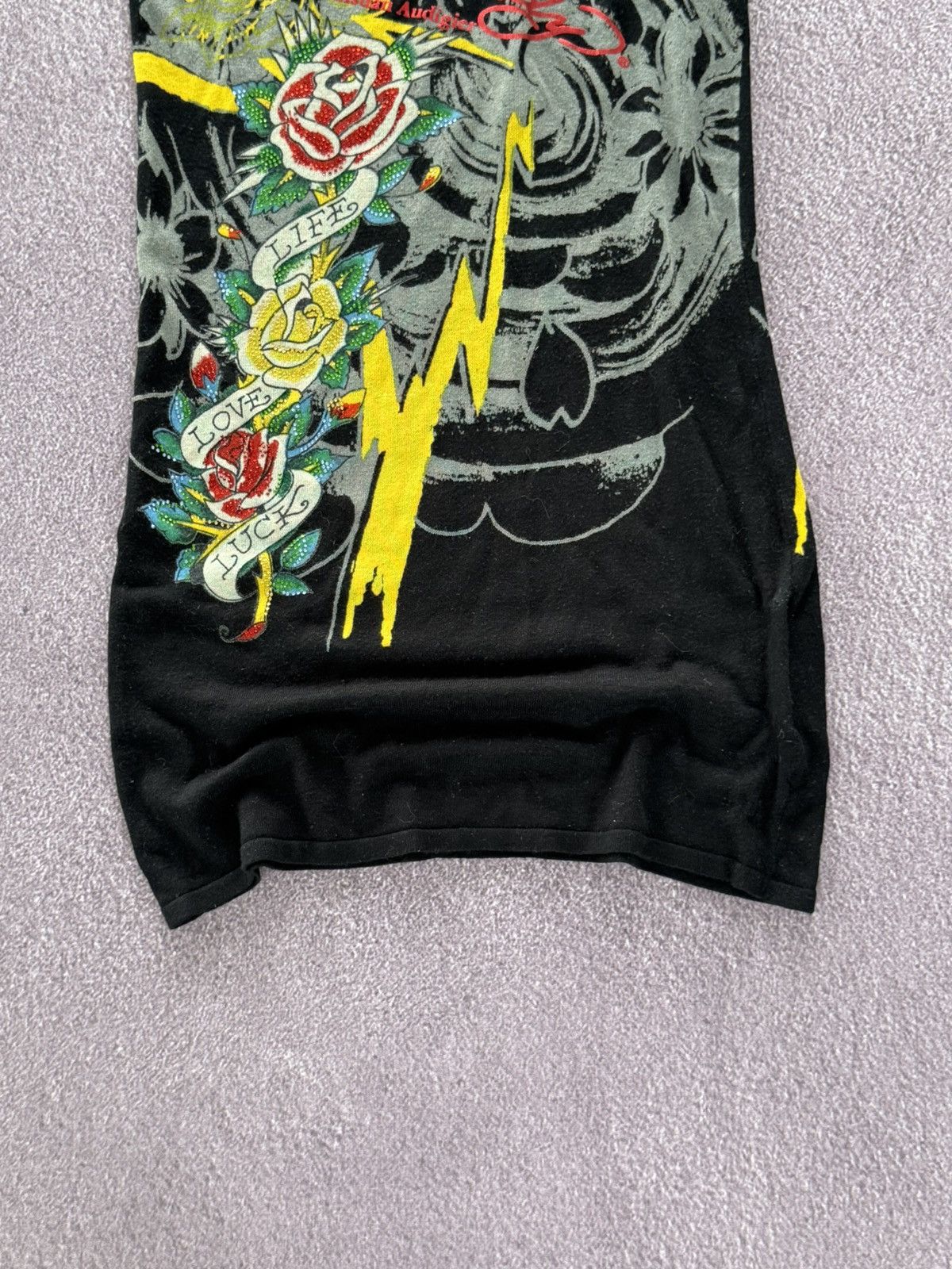 Ed Hardy Ed Hardy Y2K Wool Glamour Print Mini Dress With Rhinestones Size M / US 6-8 / IT 42-44 - 4 Thumbnail