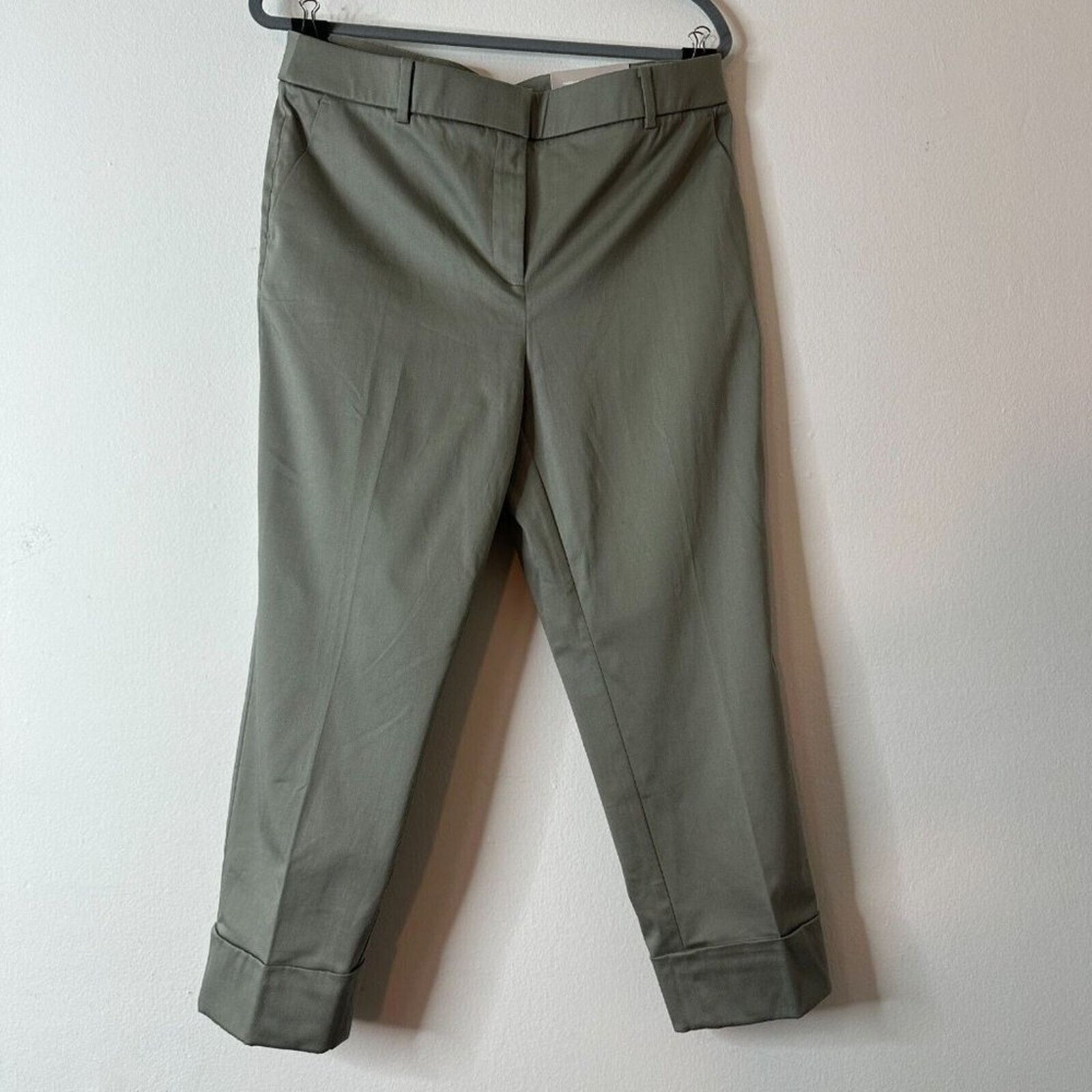 Chicos NWT Chico's Stretch Straight Cuffed Crop Pant Olive Gray 10 Size 32" / US 10 / IT 46 - 1 Thumbnail