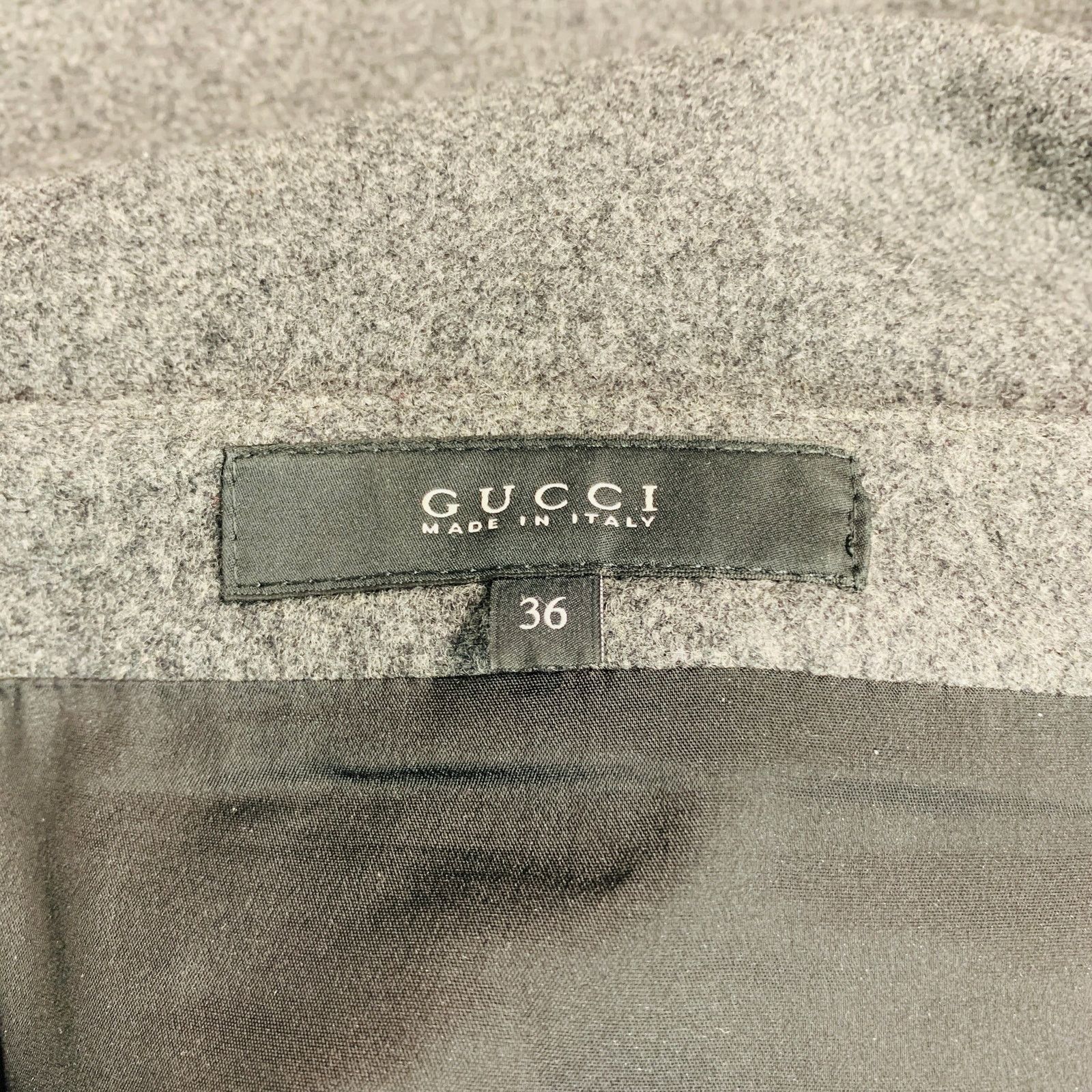 Gucci GUCCI Size 0 Grey Wool Cashmere A-Line Mini Skirt Size 25" / US 0 / IT 36 - 4 Thumbnail