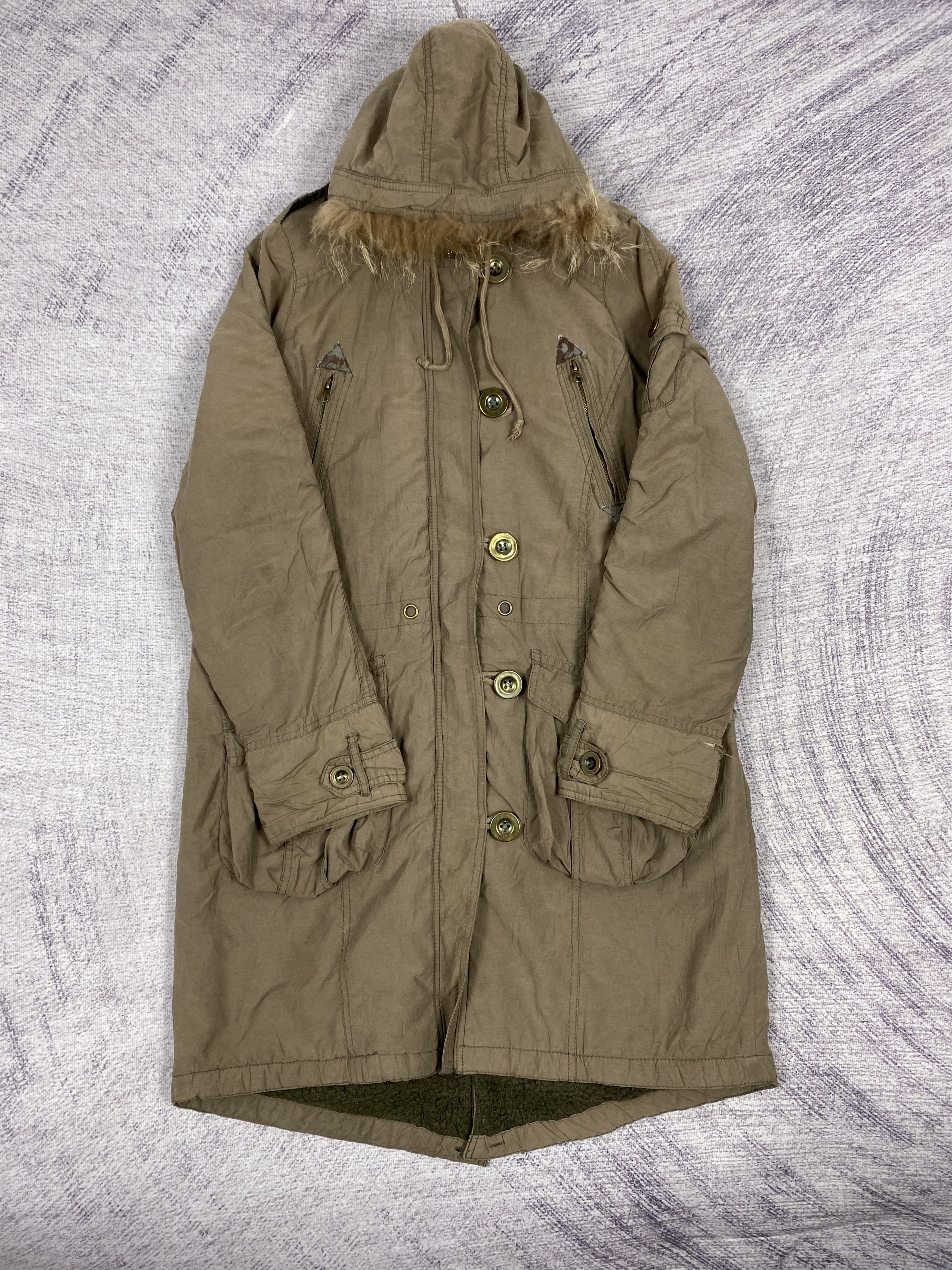Vintage Vintage Air Force - 07 Hoodie Sherpa Lining Parkas Jacket Size US L / EU 52-54 / 3 - 4 Thumbnail
