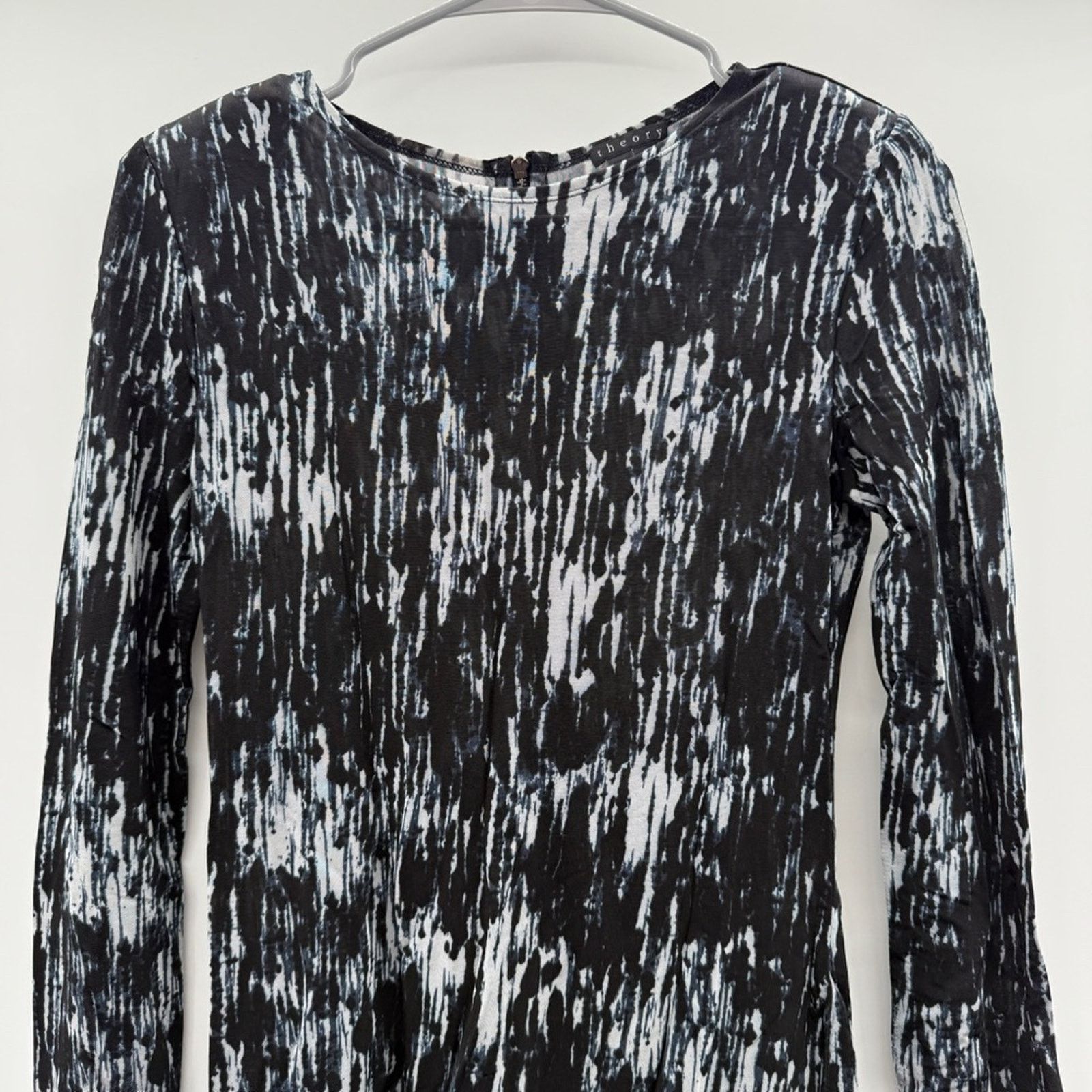 Theory Theory Madelina Storm Cloud Long Sleeve Mini Sheath Dress Size S / US 4 / IT 40 - 2 Thumbnail