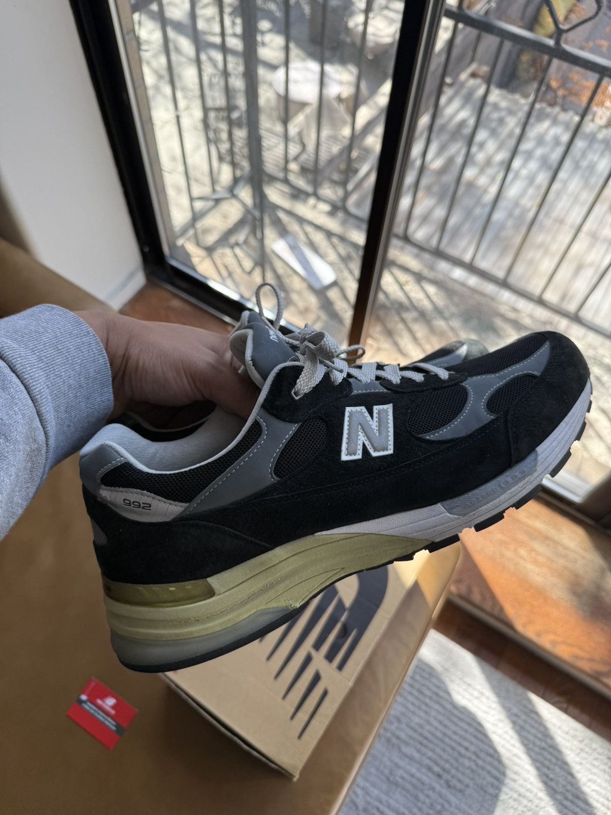 New Balance 992 992BK Size 15 Black Grey
