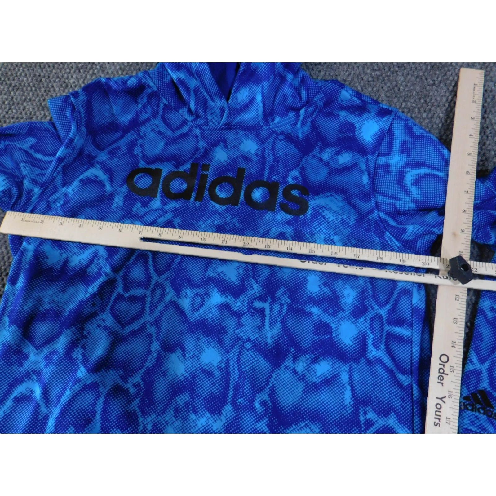 Adidas Adidas Hoodie Mens XL Blue Black Snake Print Pullover Athletic Logo Spell Out Size US XL / EU 56 / 4 - 5 Thumbnail