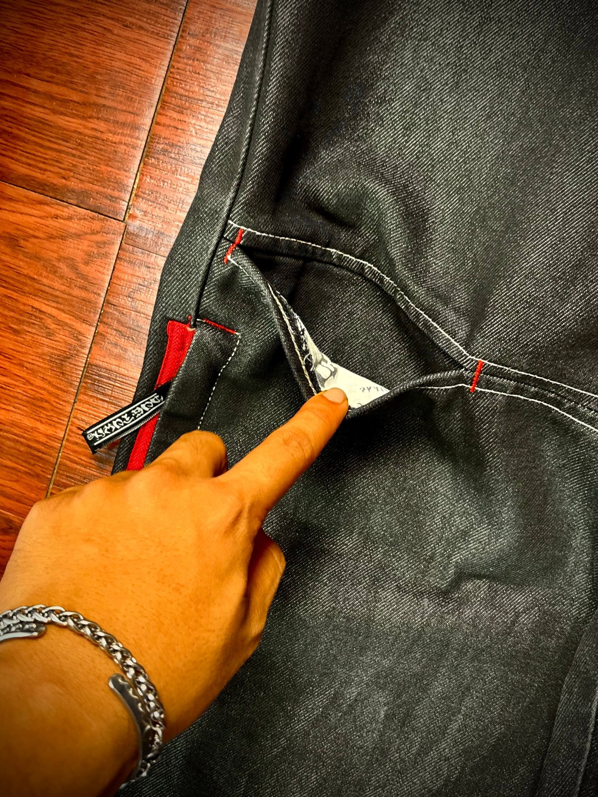 JNCO Vintage 90s Big Dragon Logo Dogtown Black Raw Denim Pants Size US 32 / EU 48 - 5 Thumbnail