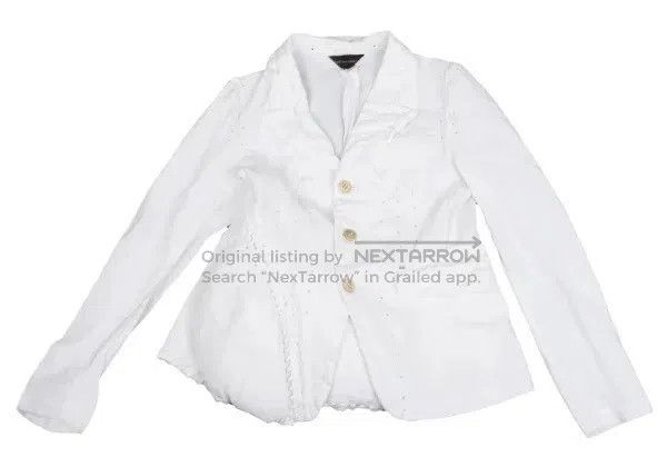 Other Comme Des Garcons White Retro Tied Jacket Size M / US 6-8 / IT 42-44 - 2 Thumbnail