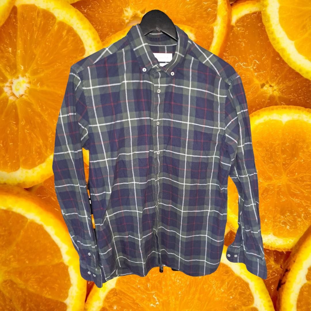 Massimo Dutti Massimo Dutti Green/Blue/White Plaid Button Down Size US M / EU 48-50 / 2 - 1 Thumbnail