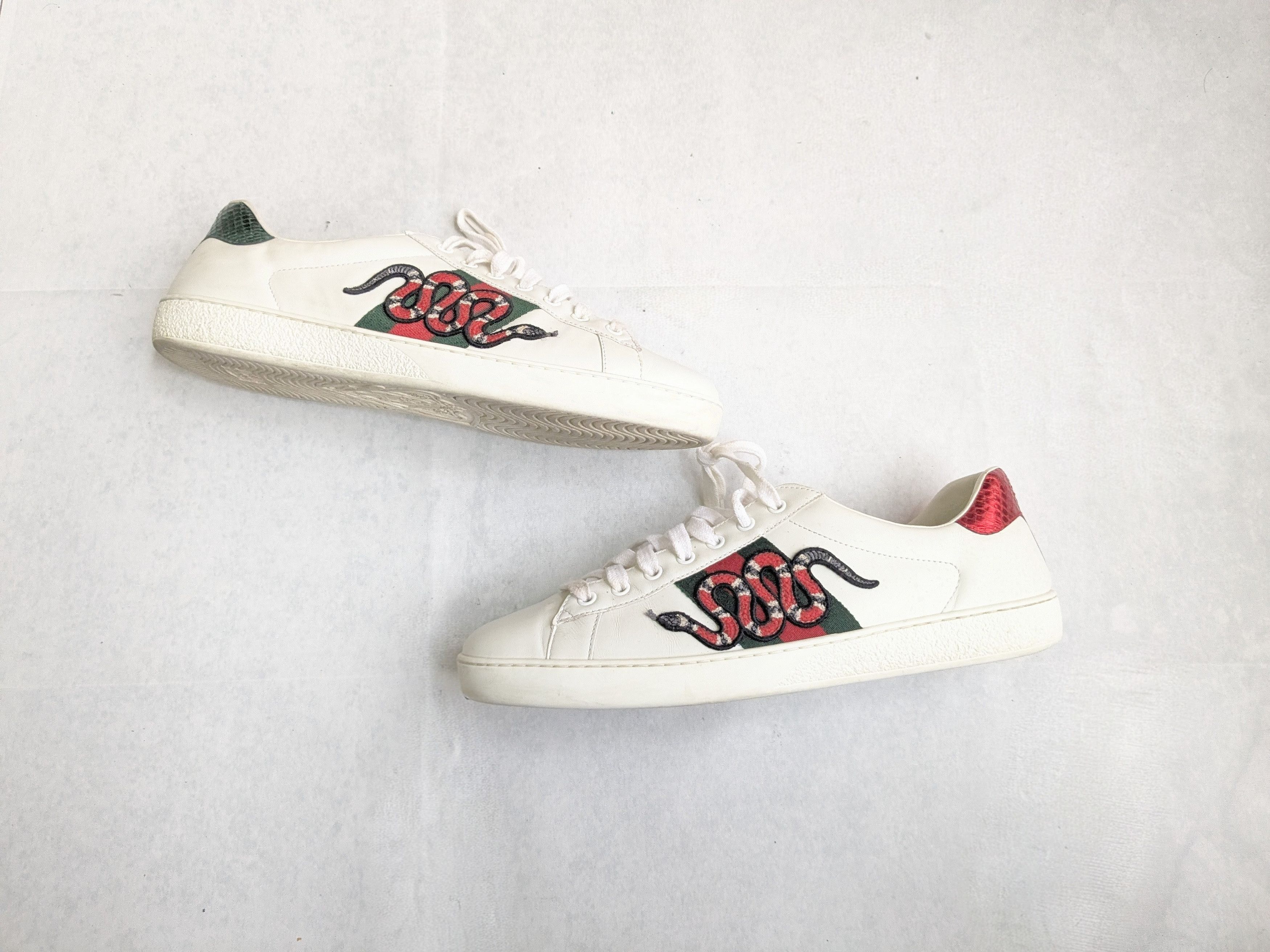 Gucci Gucci Ace Sneakers Snake White 10.5 Low Tops Leather Size US 10.5 / EU 43-44 - 1 Thumbnail