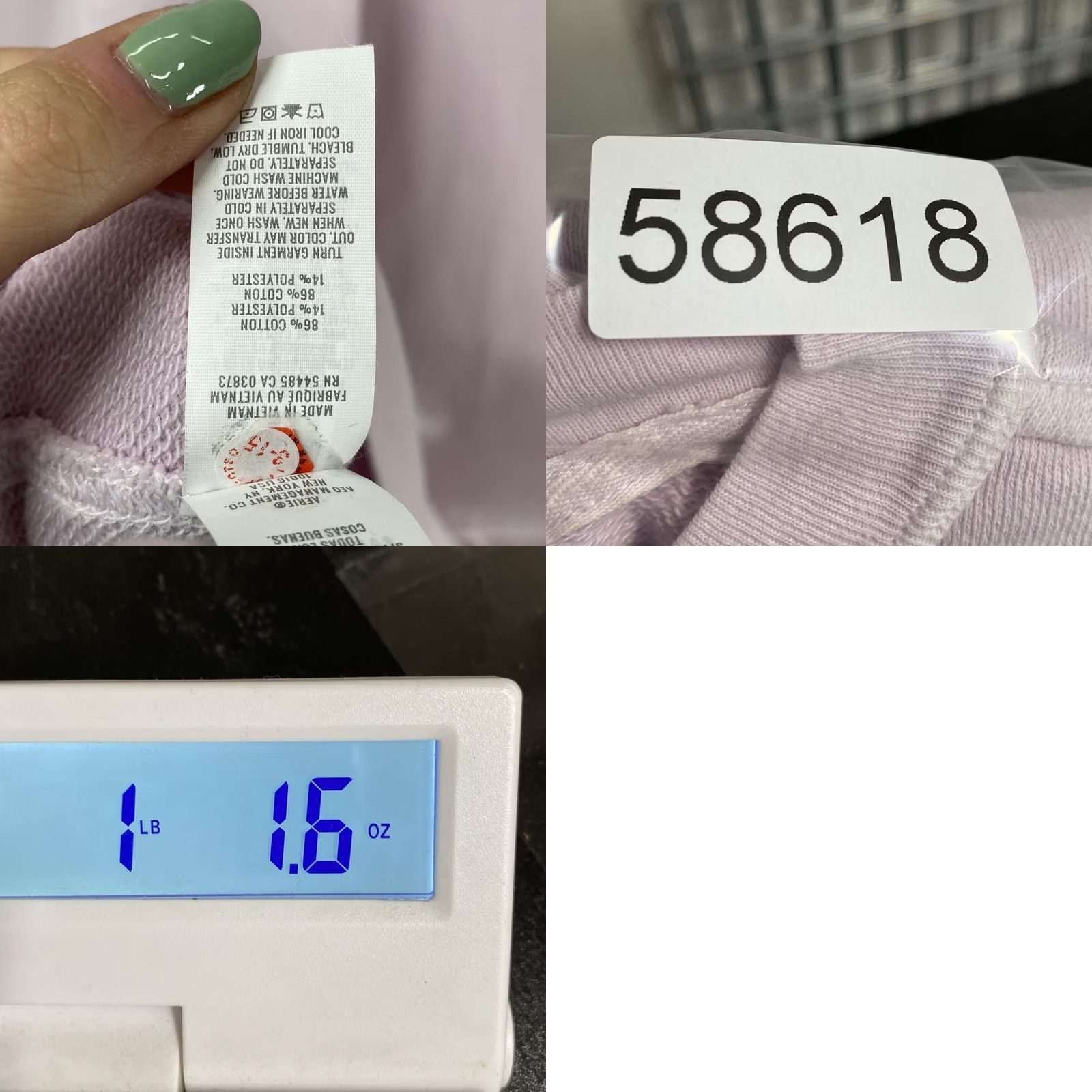 Vintage Aerie Sweatshirt Womens XL Purple Terry Pullover Oversized Balloon Sleeve Size XL / US 12-14 / IT 48-50 - 9 Thumbnail