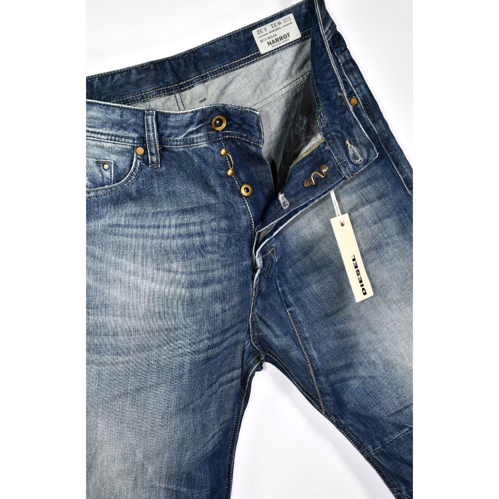 Diesel Diesel Narrot 0814A Regular Carrot Jeans Blue Men's W31 L32 Jeans Regular Mens Jeans Size US 31 - 6 Thumbnail