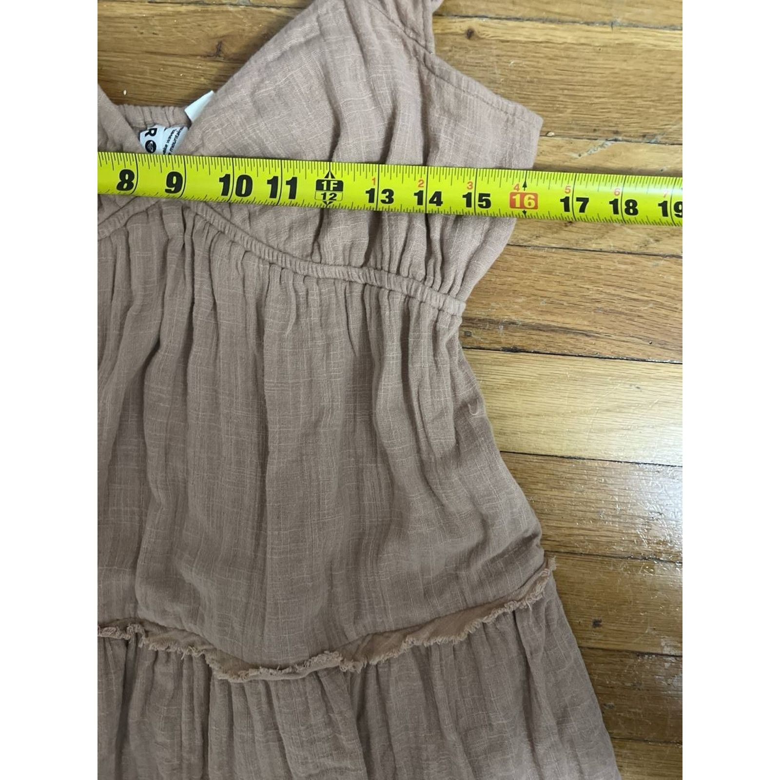 Robyn Lynch Roxy Palmy Cotton Gauze Midi Dress Taupe Medium A01896 Size M / US 6-8 / IT 42-44 - 6 Thumbnail